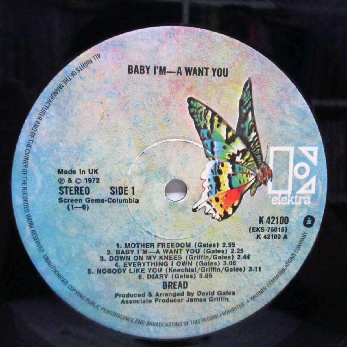 BREAD (ブレッド)  - Baby I'm-A Want You (UK 70's 再発「Wロゴ有ラベ」LP+ブックレット/見開ジャケ)