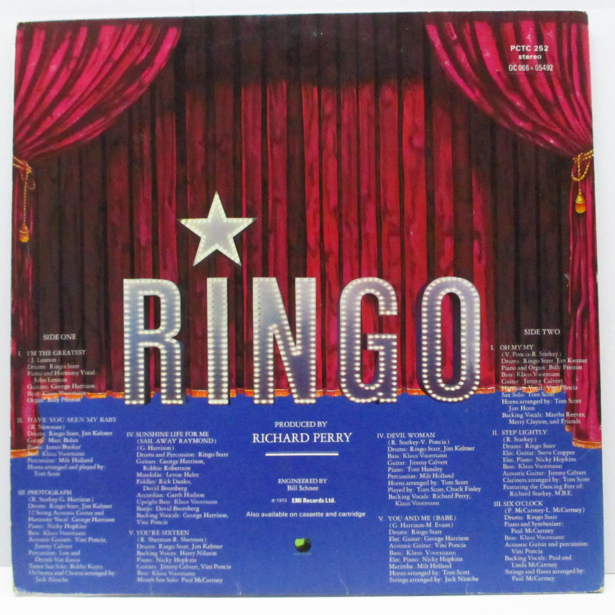 RINGO STARR (リンゴ・スター)  - Ringo (UK オリジナル LP+オランダ印刷ブックレット/見開ジャケ)