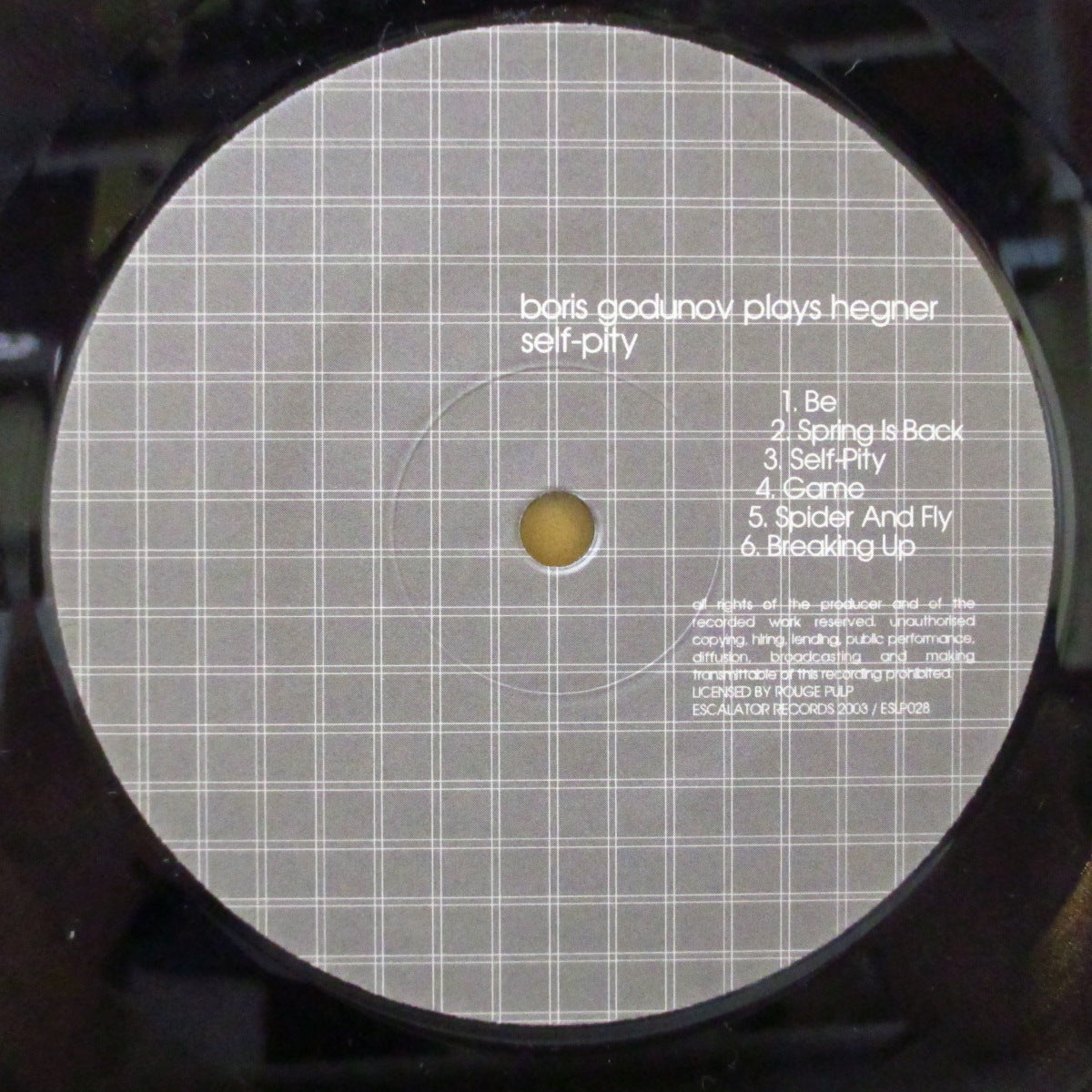BORIS GODUNOV PLAYS HEGNER (ボリス・ゴドゥノフ・プレイズ・ヘグナー)  - Self-Pity (Japan オリジナル LP) '03年アルバム
