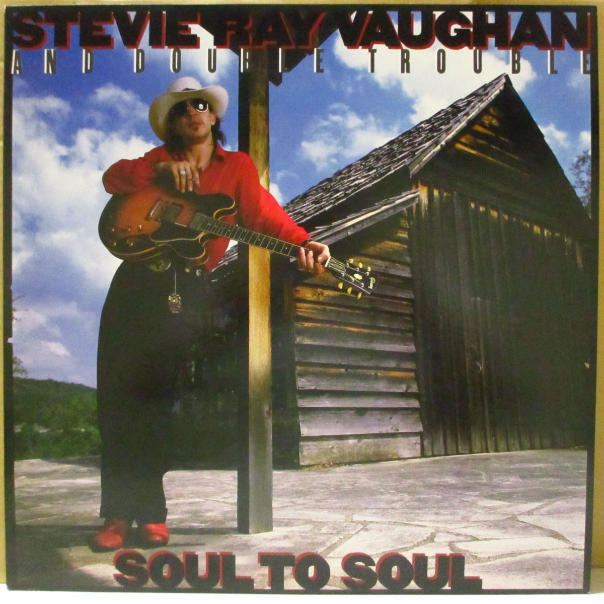 STEVIE RAY VAUGHAN & DOUBLE TROUBLE (スティーヴィー・レイ・ヴォーン&ダブル・トラブル)  - ソウル・トゥ・ソウル - Soul To Soul (Japan '85 オリジナル LP+インサート/帯欠) 3rdアルバム