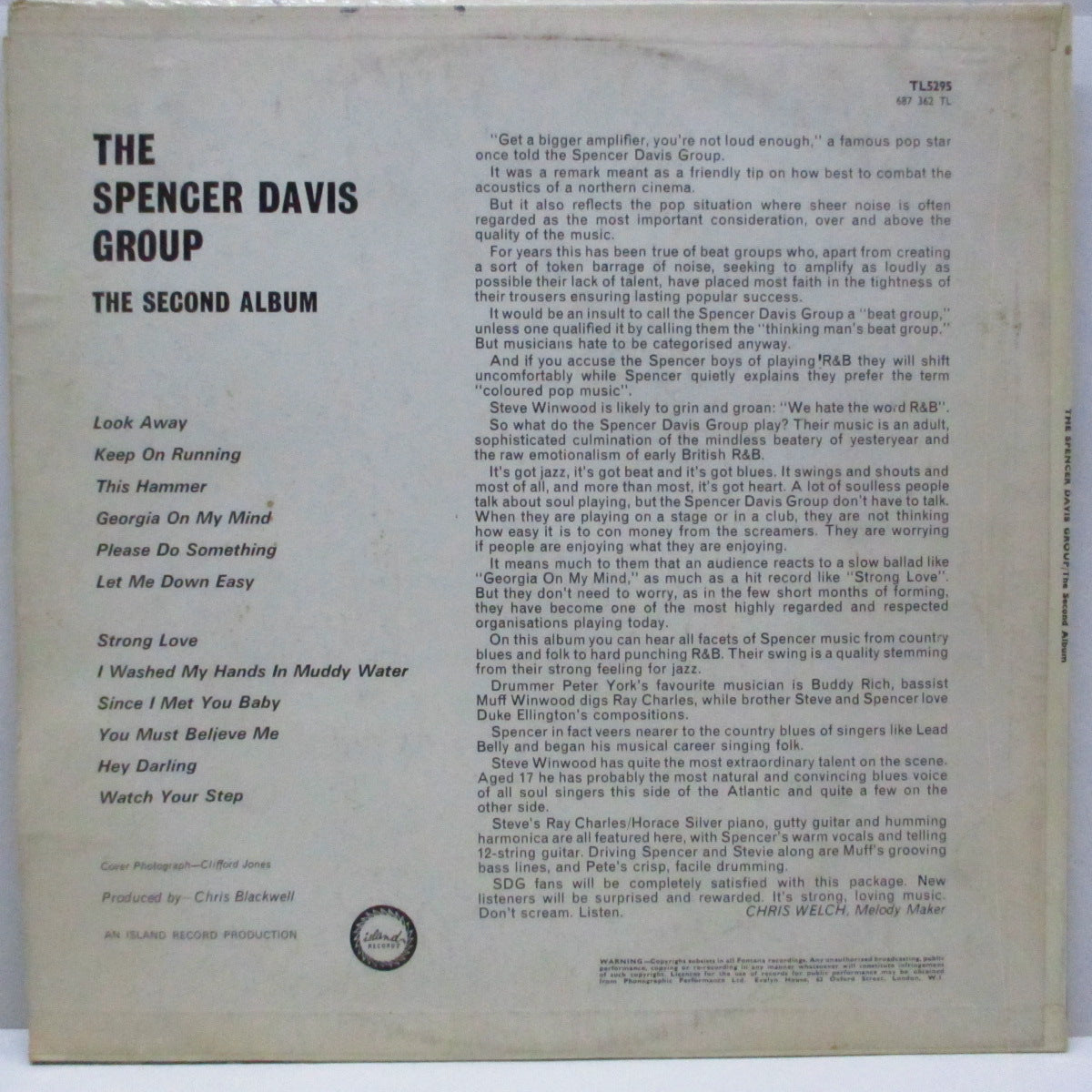 SPENCER DAVIS GROUP (スペンサー・デイヴィス・グループ)  - The Second Album (UK オリジナル「モノラル」LP/表面コーティングジャケ)