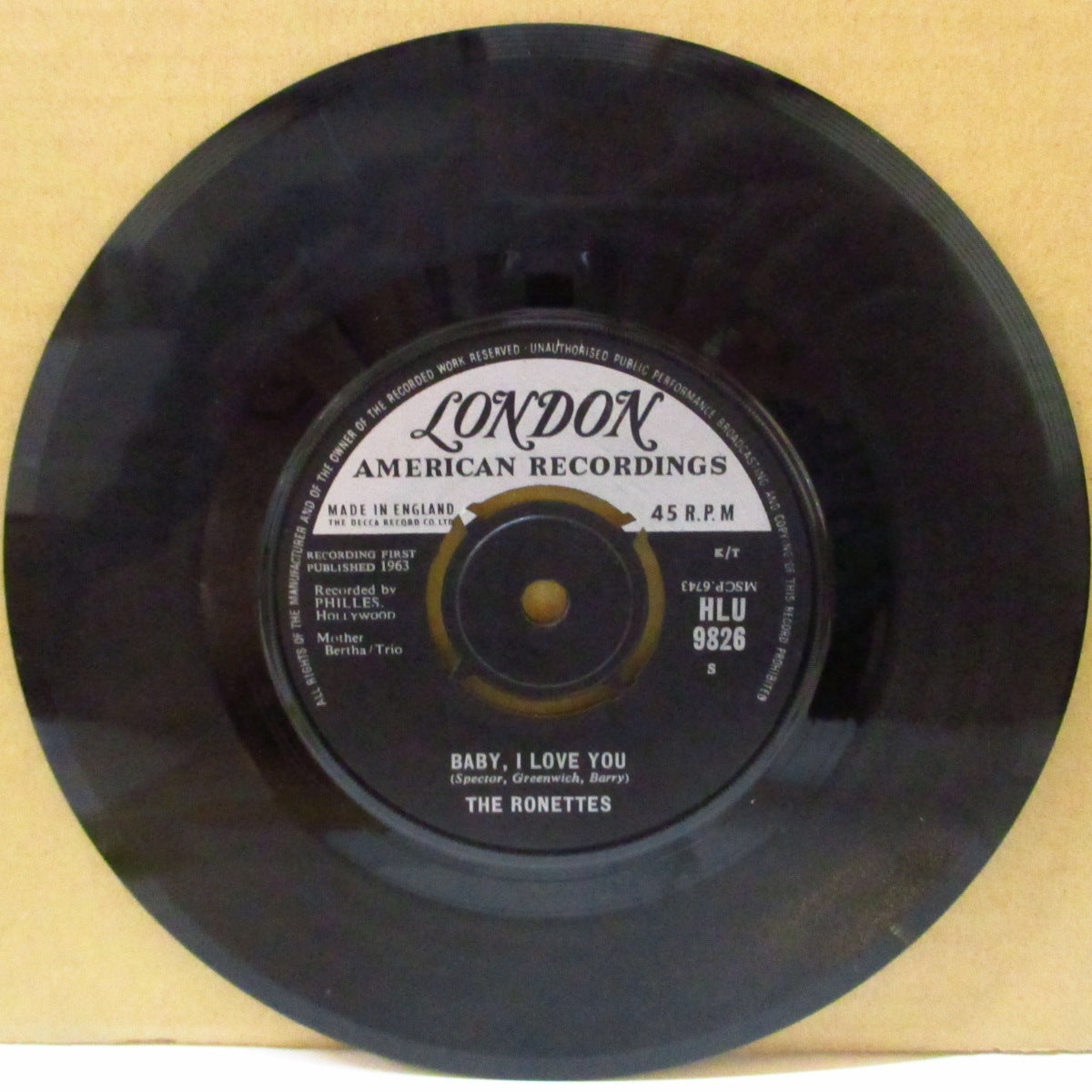RONETTES, THE (ザ・ロネッツ)  - Baby, I Love You (UK '63 オリジナル 7インチ) 