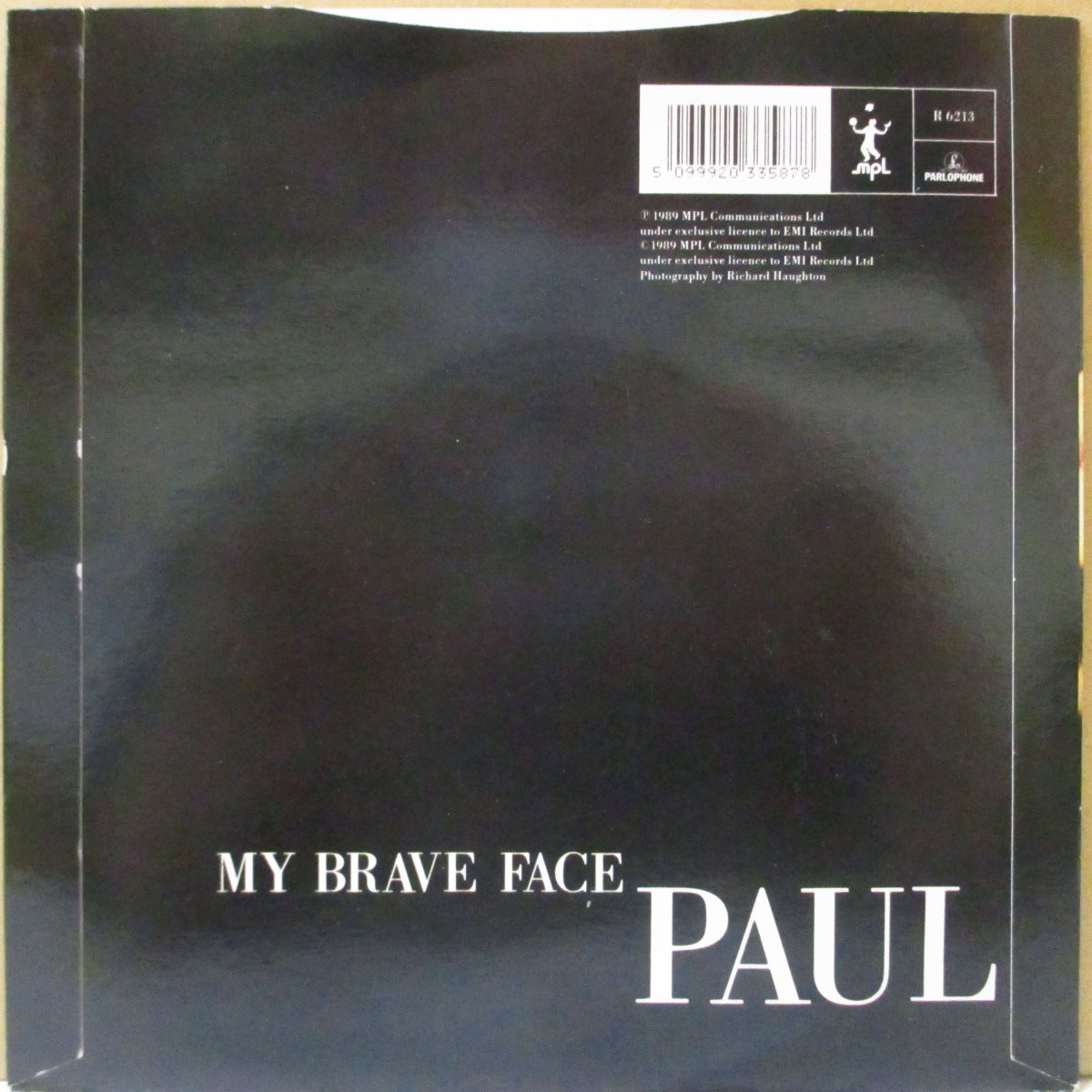 PAUL McCARTNEY (ポール・マッカートニー)  - My Brave Face (UK '89 オリジナル「黒紙ラベ・フラットセンター」 7インチ+光沢固紙ジャケ)
