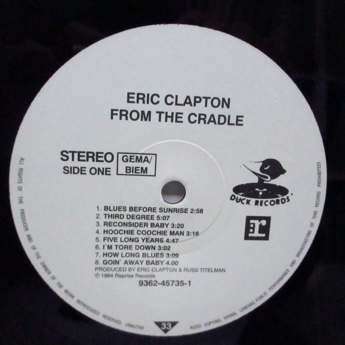 ERIC CLAPTON (エリック・クラプトン) - From The Cradle (EU オリジナル LP/見開ジャケ)