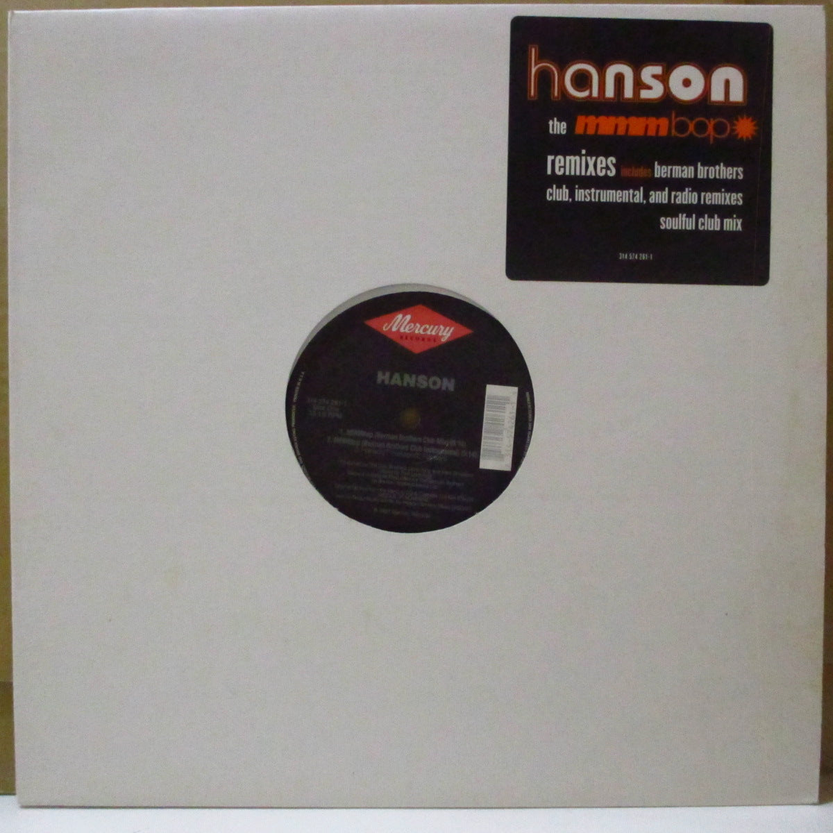 HANSON (ハンソン)  - Mmm Bop - Remixes (US '97 オリジナル5バージョン入り 12インチ＋レアステッカー付きダイカットスリーブ)