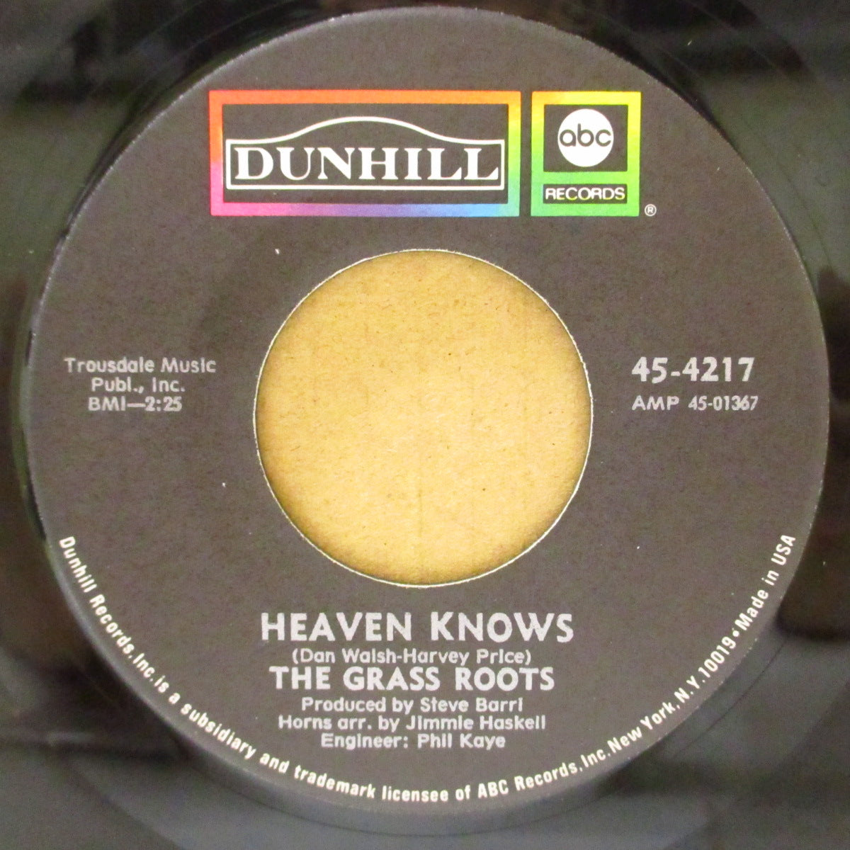 GRASS ROOTS, THE (ザ・グラス・ルーツ)  - Heaven Knows (US '69 オリジナル 7インチ) ノーザン・ポップ！
