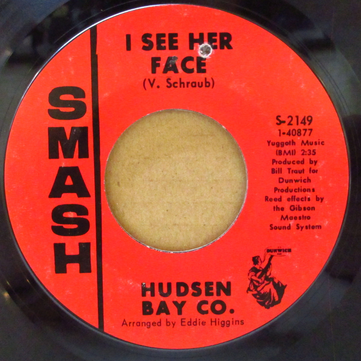 HUDSEN BAY CO. (ハドソン・ベイ・カンパニー)  - I See Her Face (US '68 オリジナル 7インチ)ゾンビーズ路線哀愁美メロ・ソフト・ポップ・サイケ隠れ名曲！