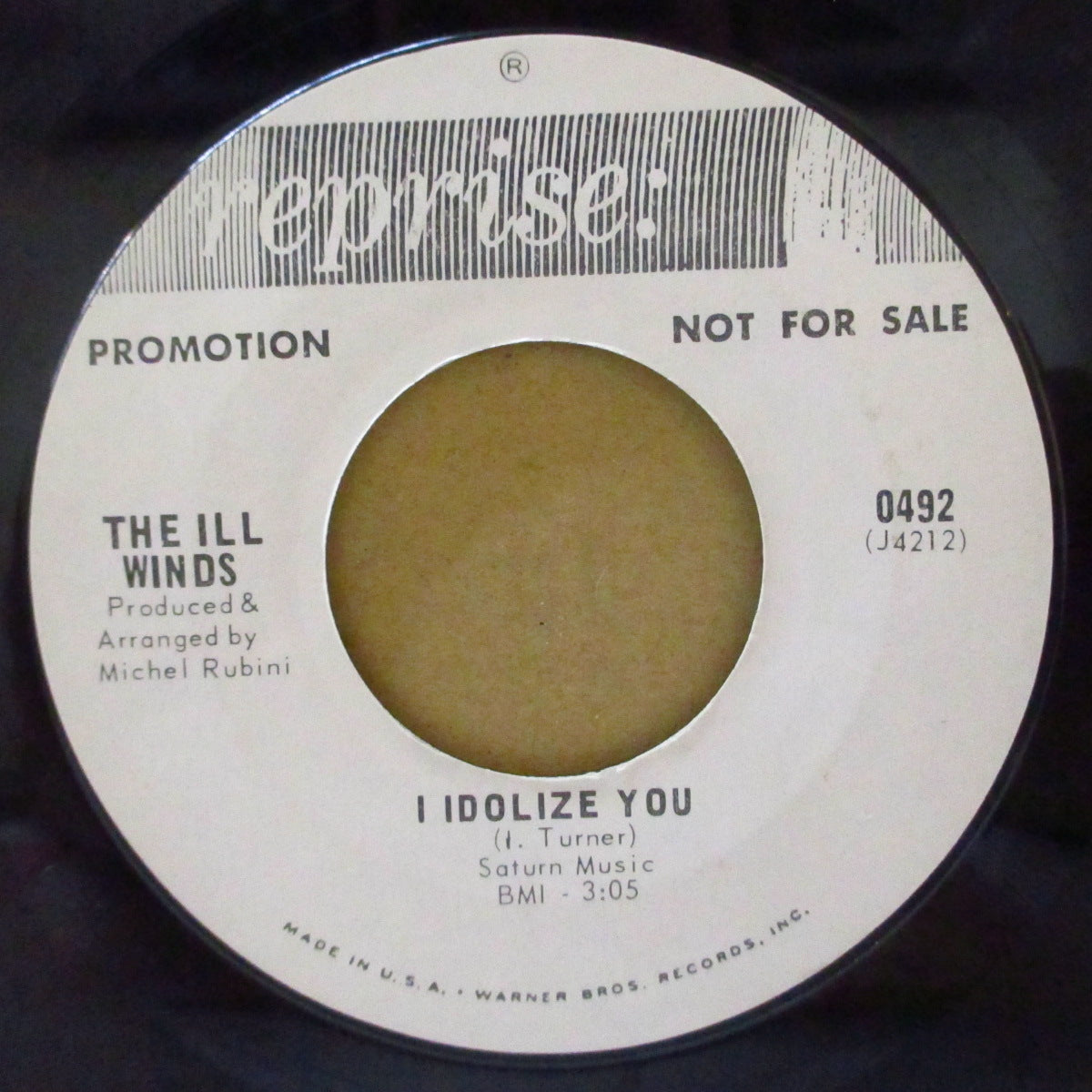 ILL WINDS, THE (ジー・イル・ウィンズ)  - I Idolize You (USプロモ・白ラベ 7インチ)アイク＆ティナ・ターナー'60年ポップコーンR&B名曲のクールMODガレージ・カバー！