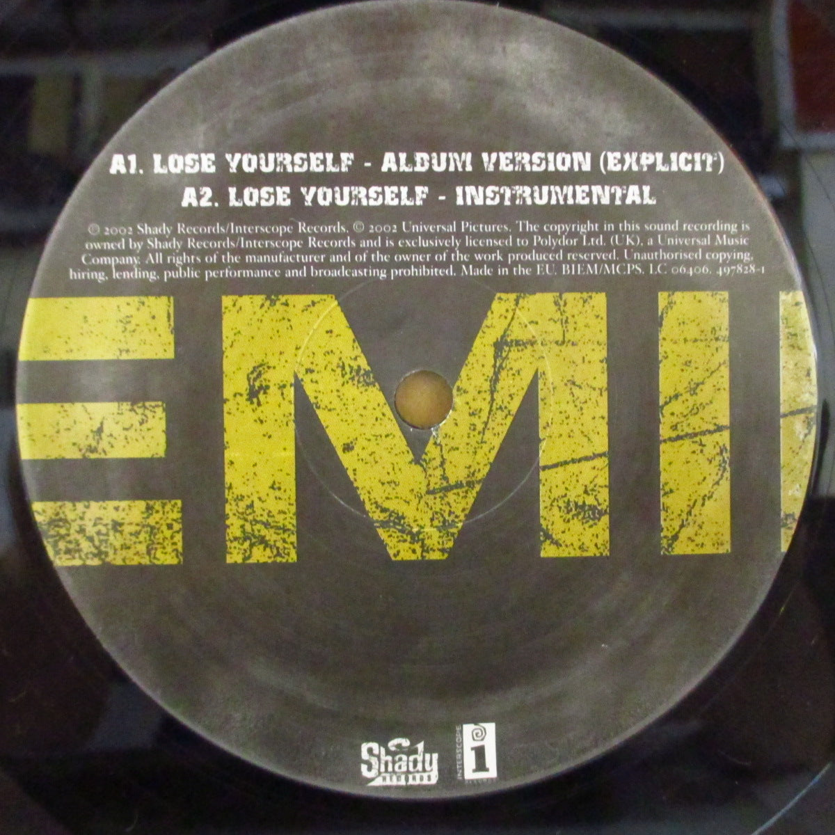 EMINEM (エミネム)  - Lose Yourself (UK オリジナル3曲入り 12インチ) '02年大ヒットシングル