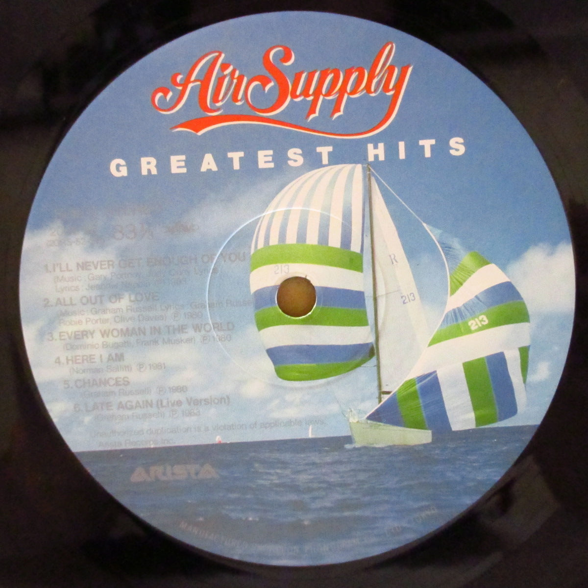 AIR SUPPLY (エア・サプライ)  - 渚の誓い - Greatest Hits (Japan '83 限定 LP+「特別限定価格」帯, インサート/特別デザイン光沢ジャケ) ベストアルバム