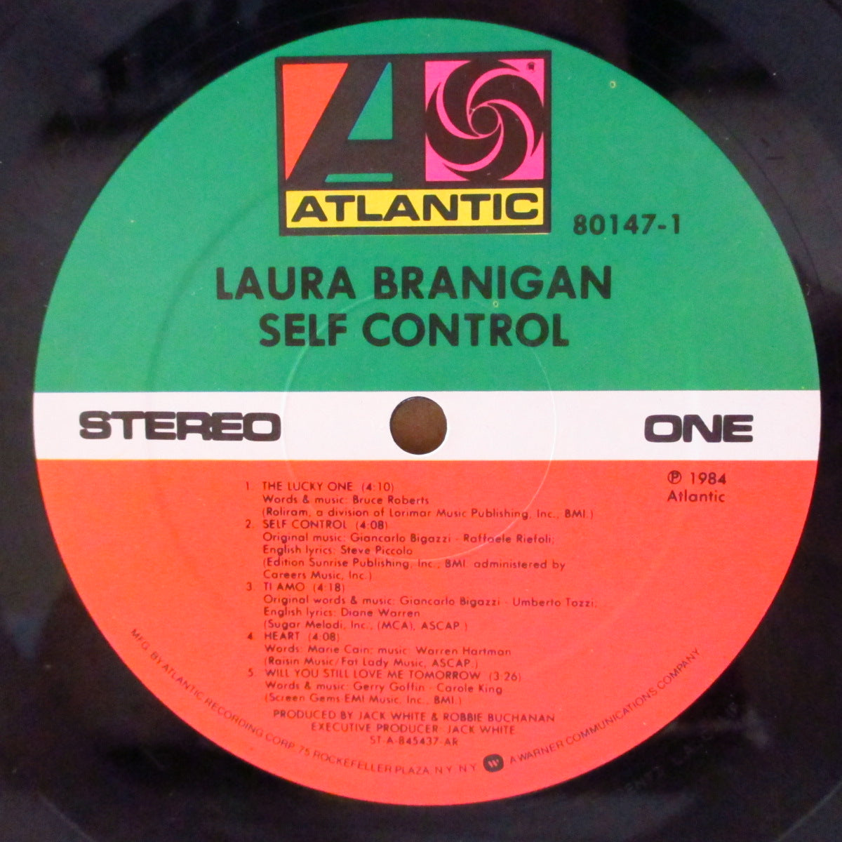 LAURA BRANIGAN (ローラ・ブラニガン)  - Self Control (US '84 オリジナル「80147-1」 LP+Atlantic社製ダイカット・ソフト紙インナー) 3rdアルバム