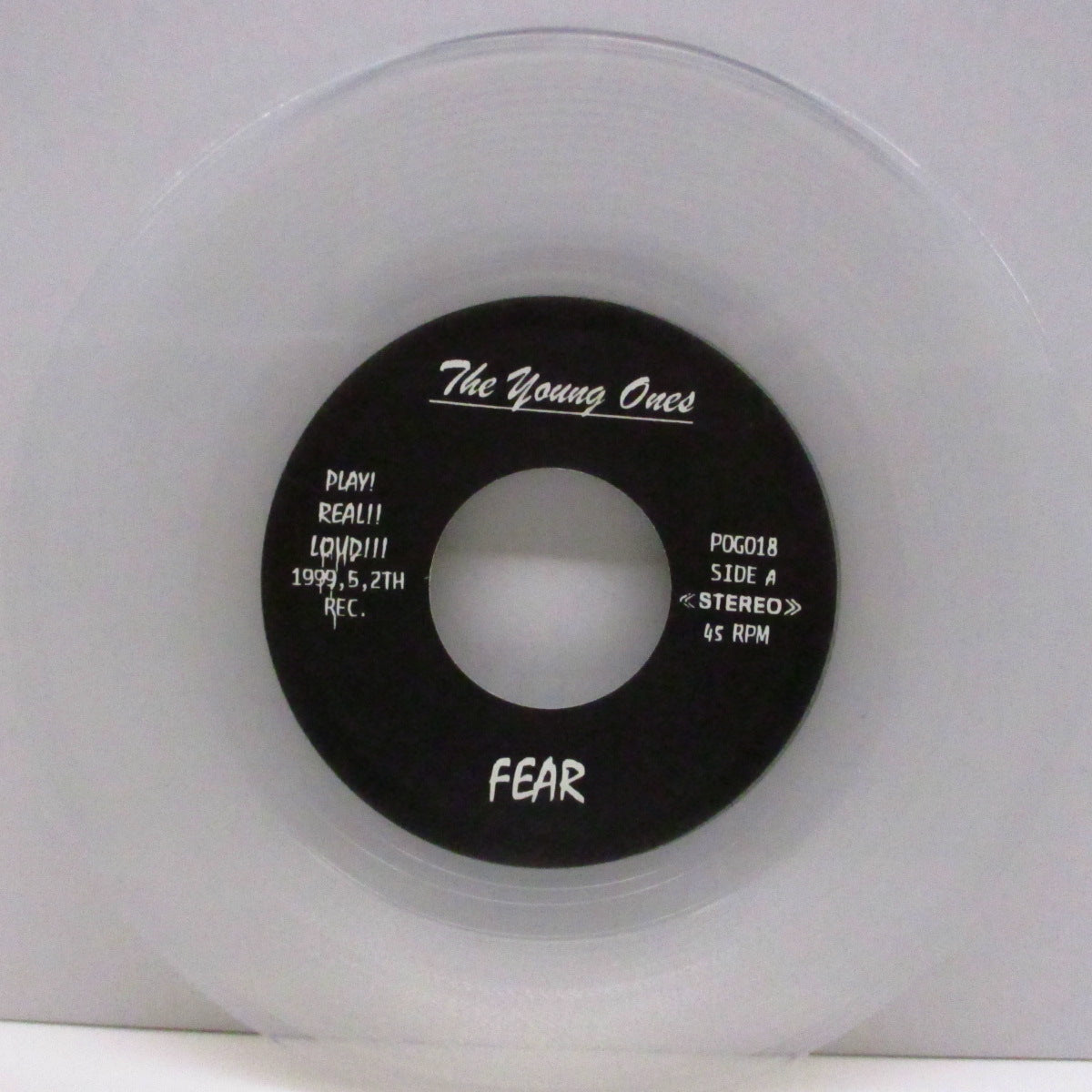 YOUNG ONES, THE (ザ ・ヤング・ワンズ)  - Fear / Brains (Japan '99 限定「クリアヴァイナル」7"/光沢固紙ジャケ) 唯一シングル！