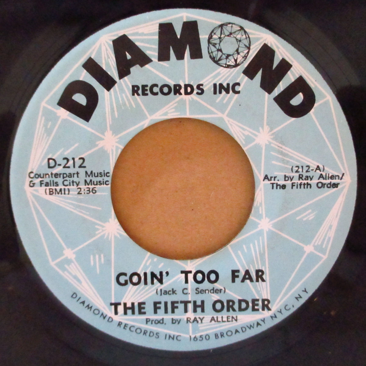 FIFTH ORDER, THE (ザ・フィフス・オーダー)  - Walkin' Away / Goin' Too Far (US '66 Diamond社再発 7インチ)フォーキー・ソフト・ガレージ！