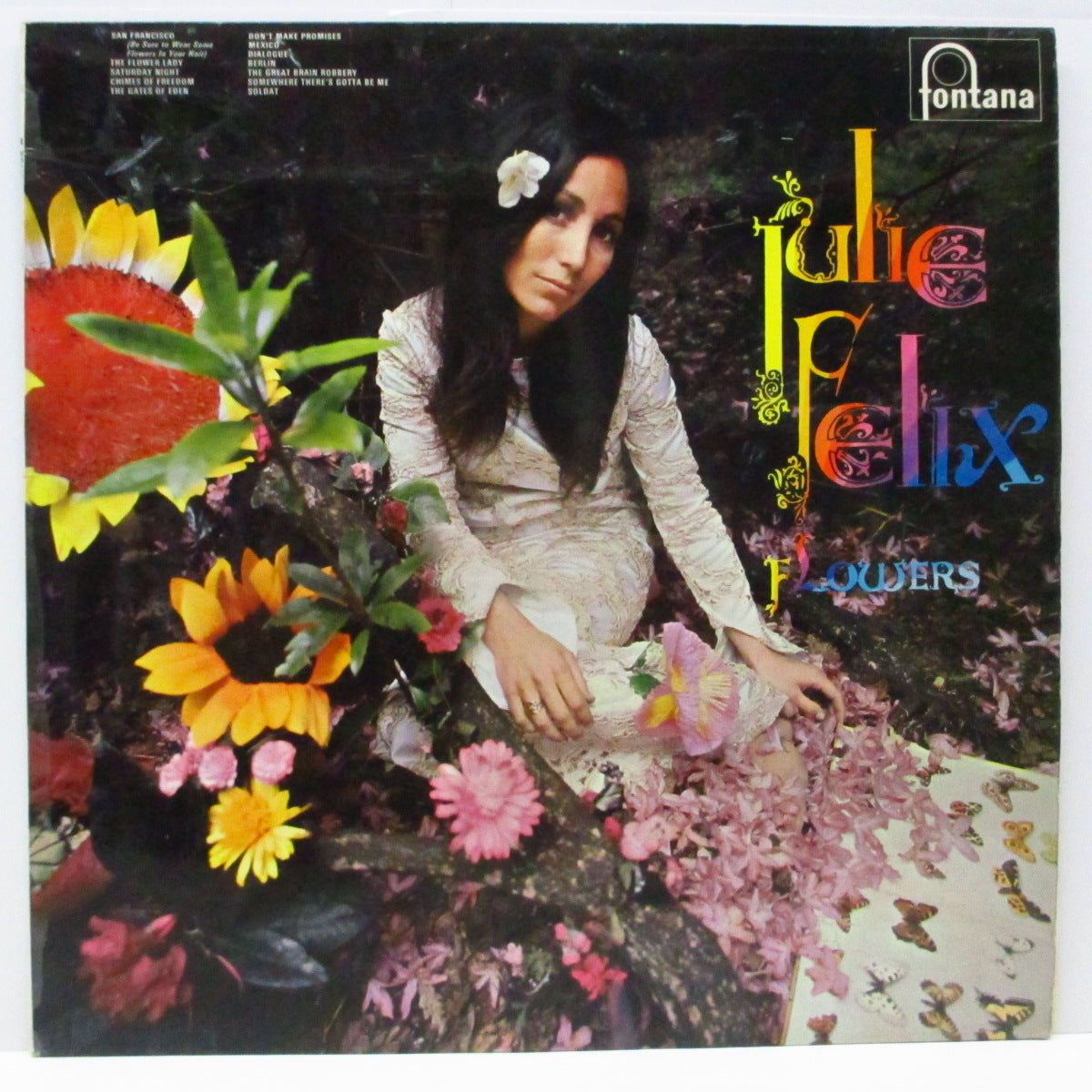 JULIE FELIX (ジュリー・フェリックス)  - Flowers (UK オリジナル「ステレオ」LP/両面コーティングジャケ) UKフォークロックの隠れた名盤！