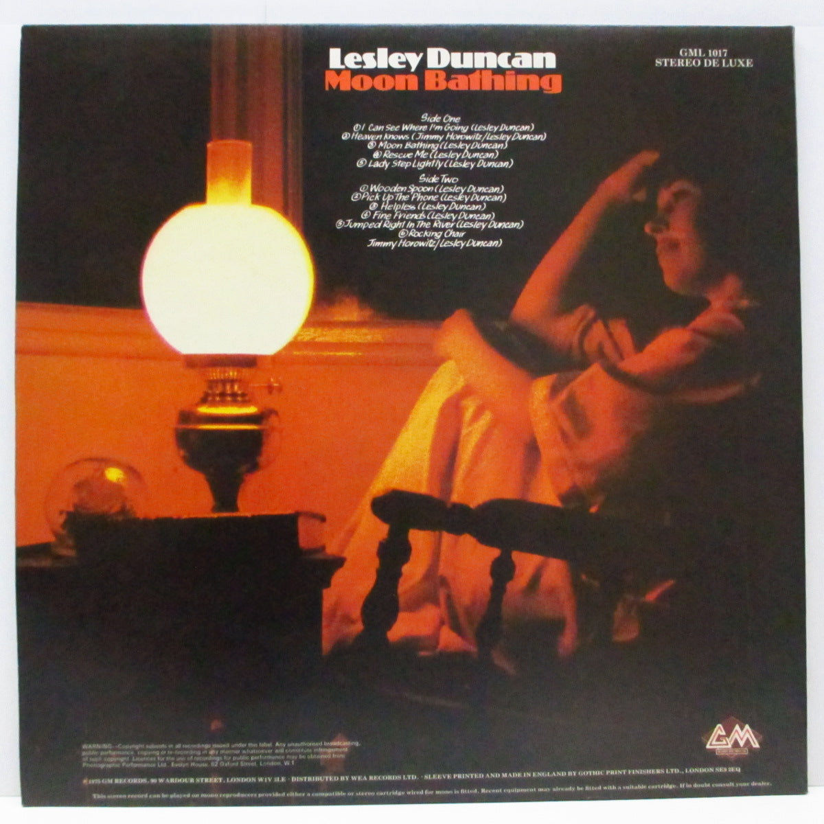 LESLEY DUNCAN (レズリー・ダンカン)  - Moon Bathing (UK '77 再発「新デザインロゴ / 白ラベ」LP/光沢見開きジャケ) '75年4th アルバム！
