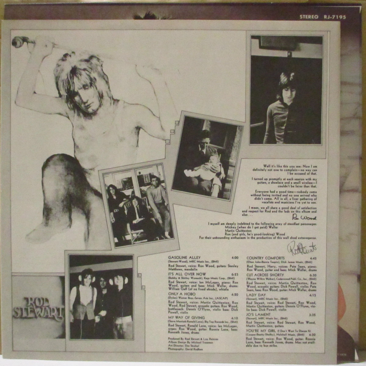 ROD STEWART (ロッド・スチュワート)  - ガソリン・アレイ - Gasoline Alley (Japan '76 再発 LP+インサート/帯欠) '70年2ndアルバム