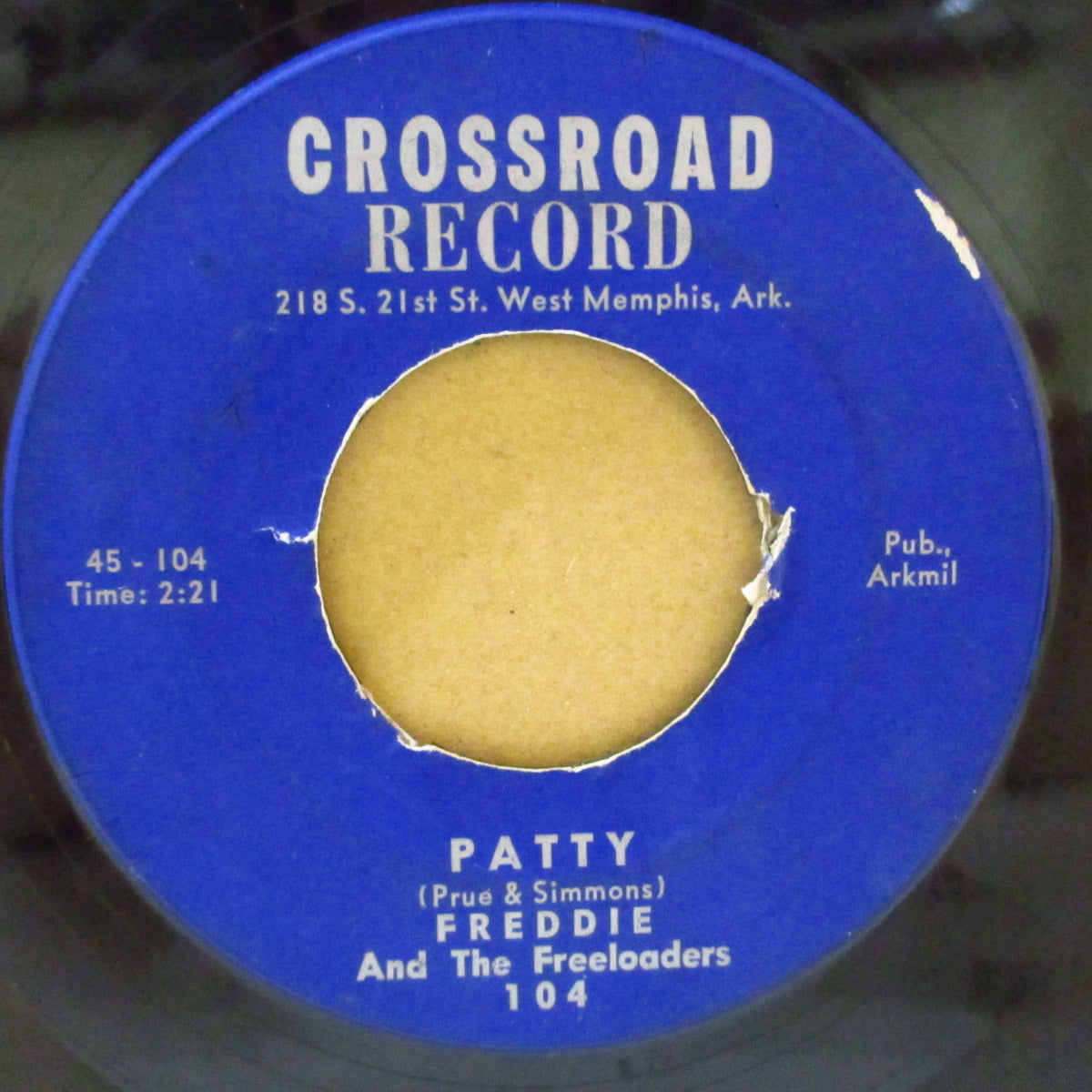 FREDDIE & THE FREELOADERS (フレディ＆ザ・フリーローダーズ)  - Patty / Octopus Song (US '66 初回「Crossroad社」オリジナル 7インチ)唄入りサーフ・ポップ & MOD-R&B！