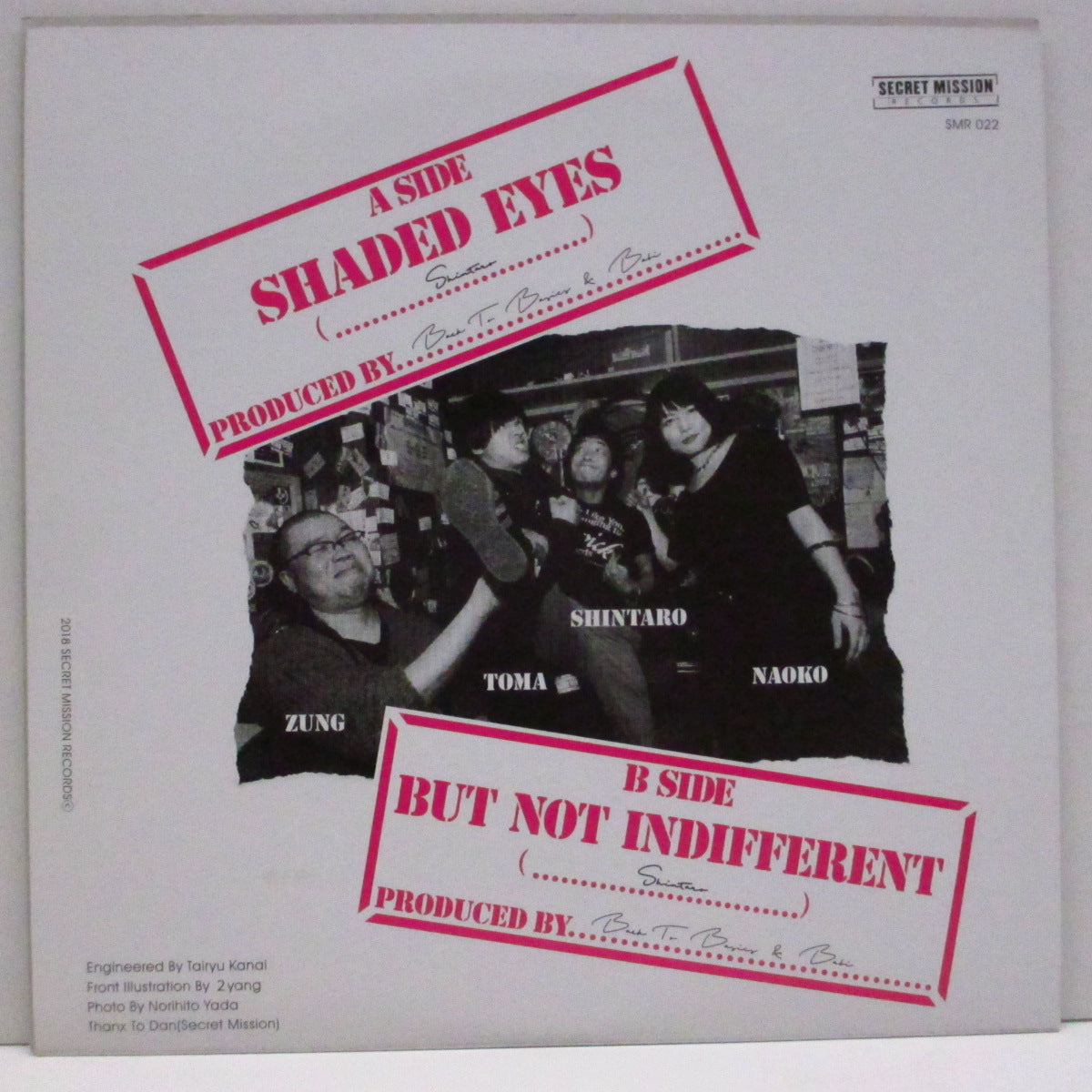 BACK TO BASICS (バック・トゥー・ベーシックス)  - Shaded Eyes (US '18 オリジナル 3曲入り 7"/光沢ソフト紙二つ折りジャケ) アルバムとは別 Ver !
