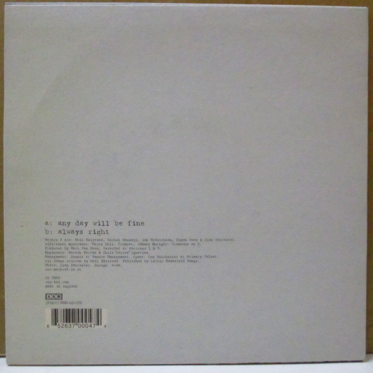 Mojave 3 モハベ3 MOJAVE 3 (モハーヴィ・スリー) - Any Day Will Be Fine (UK