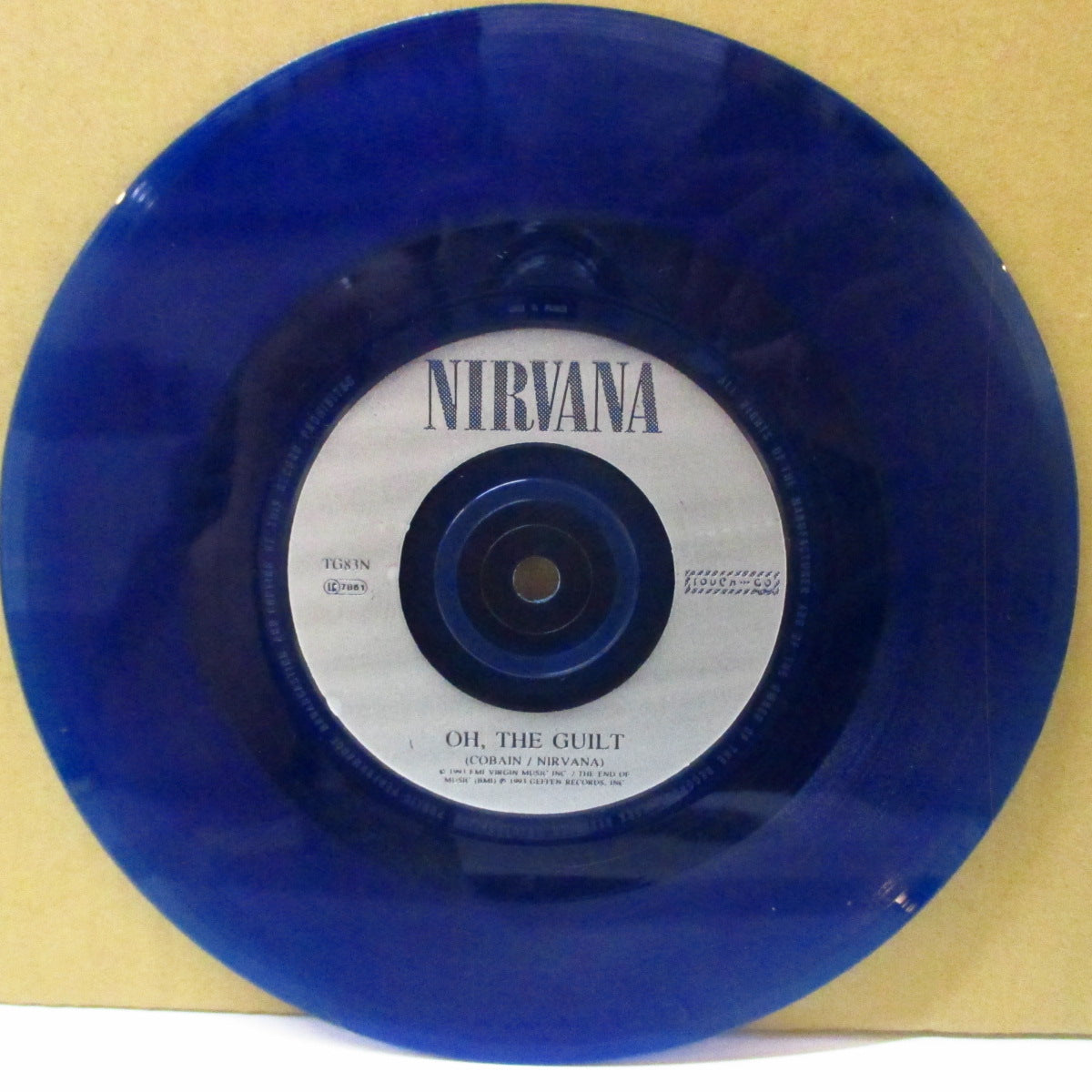 NIRVANA / JESUS LIZARD, THE   (ニルヴァーナ/ジーザス・リザード)  - Oh, The Guilt / Puss (EU '93 限定「クリアブルーヴァイナル」 7インチ+光沢固紙ジャケ)