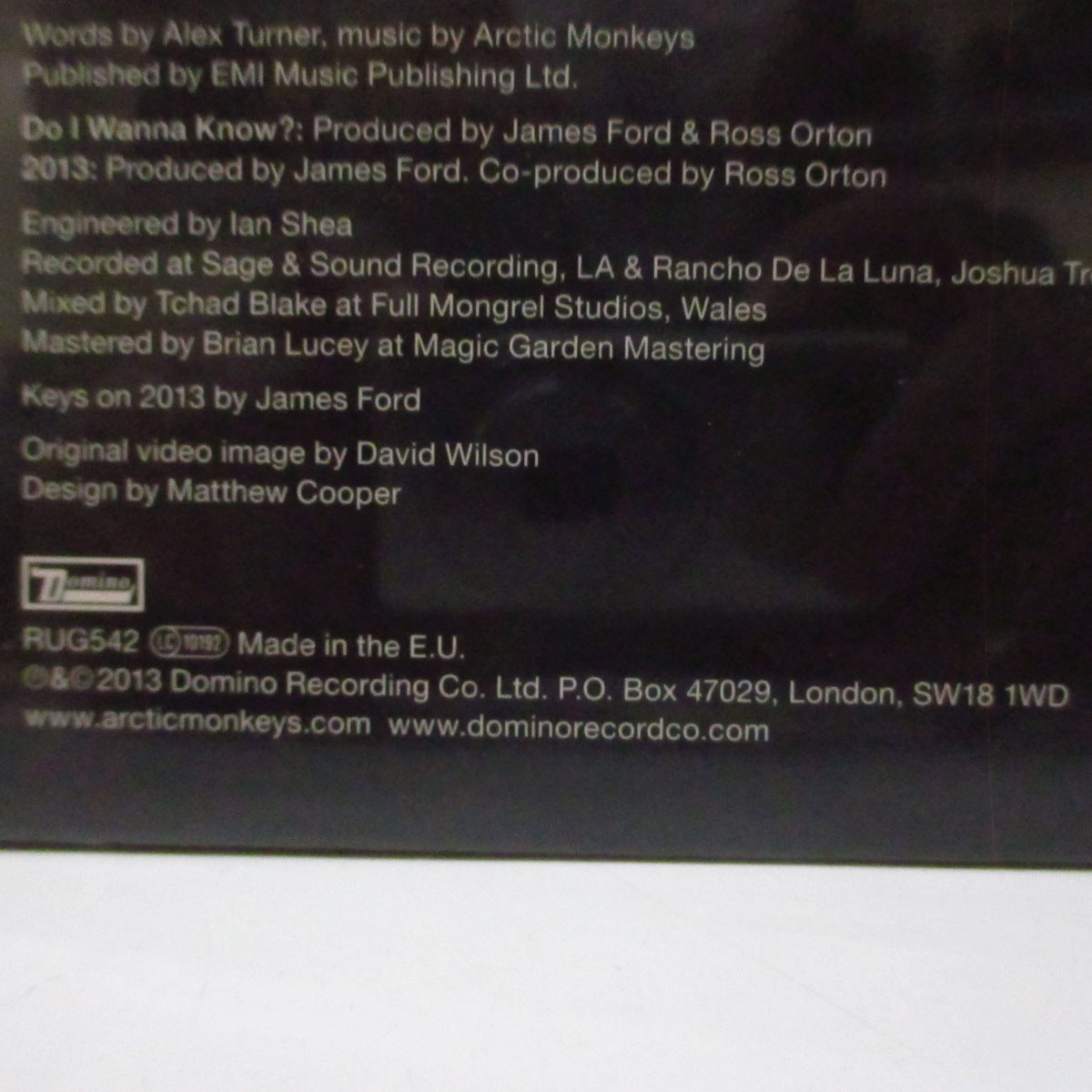 ARCTIC MONKEYS (アークティック・モンキーズ)  - Do I Wanna Know? (EU '13 オリジナル「重量ヘヴィヴァイナル」 7インチ+レアステッカー付き光沢固紙ジャケ)