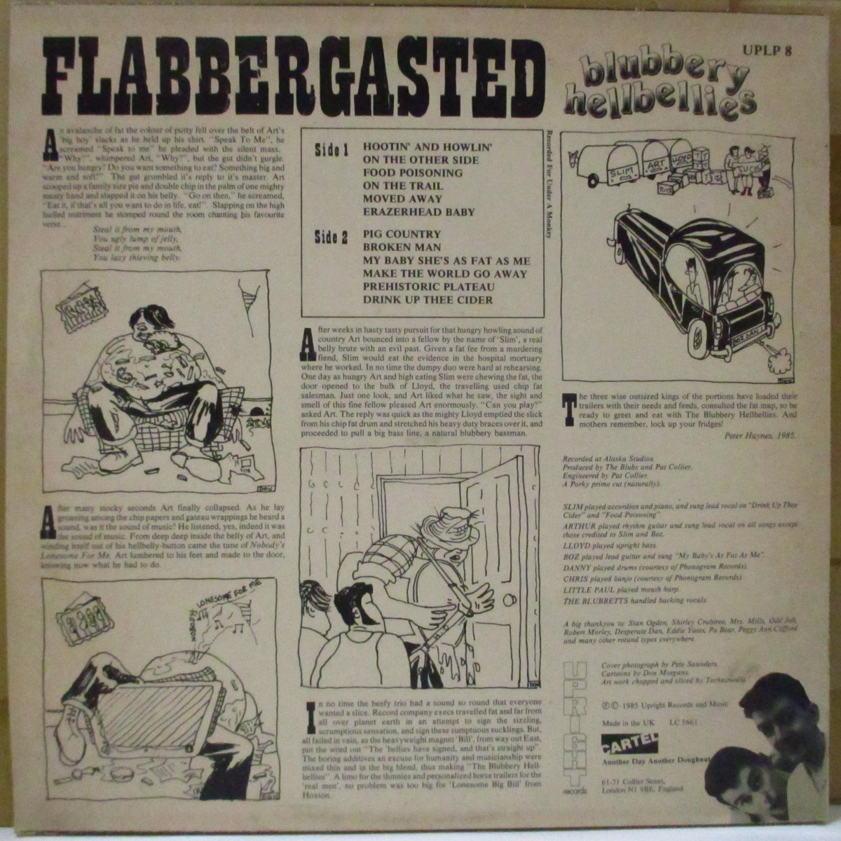 BLUBBERY HELLBELLIES (ブラベリー・ヘルベリーズ)  - Flabbergasted (UK オリジナル LP+ソフト紙インサート)