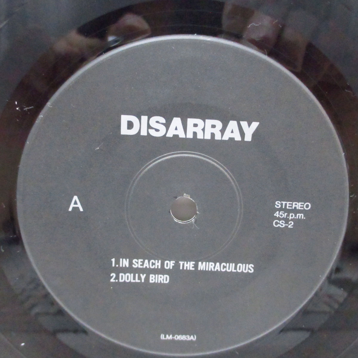 DISARRAY (ディスアレイ)  - In Search Of The Miraculous (Japan オリジナル 7"+光沢固紙ジャケ) '85年セカンド &ラストEP !