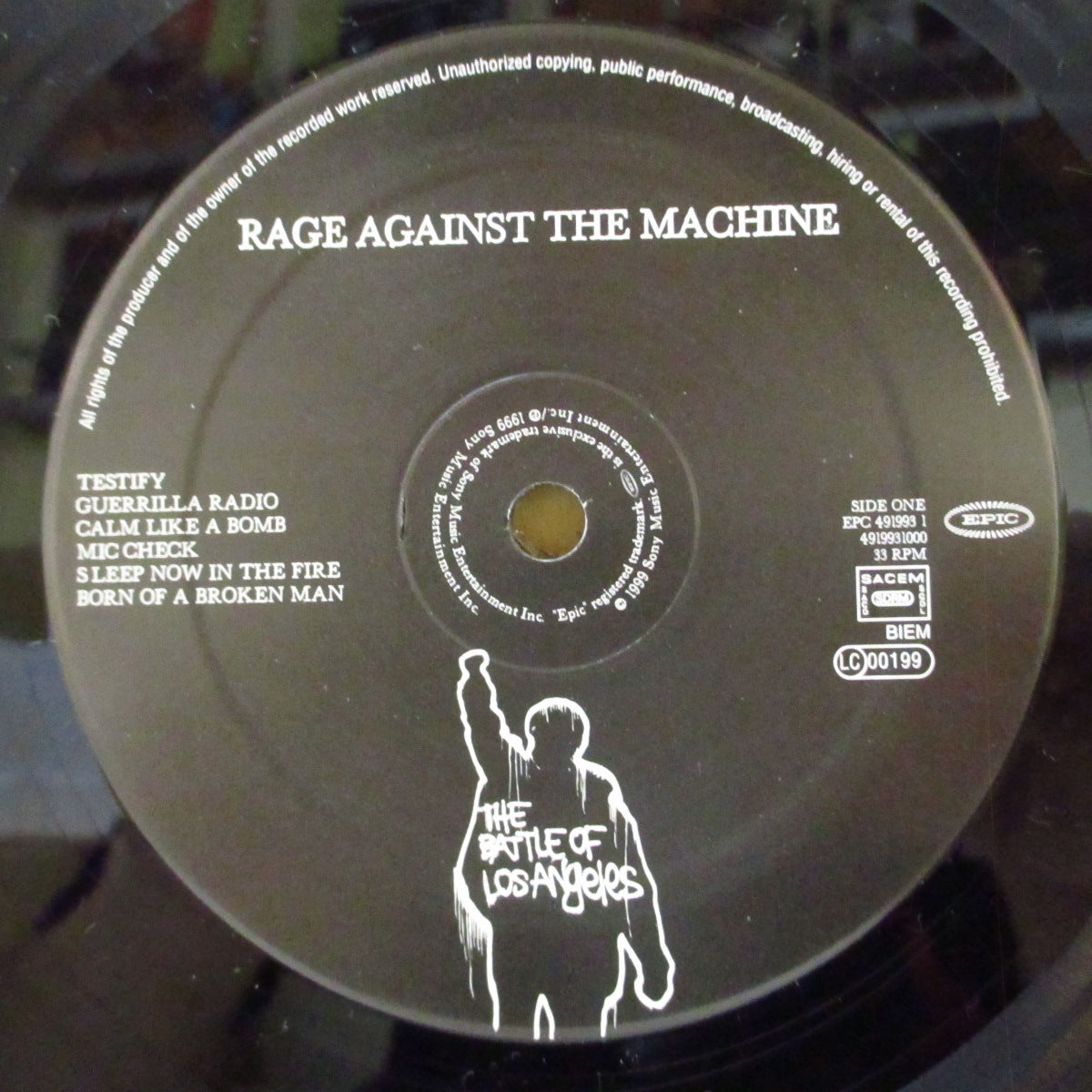 RAGE AGAINST THE MACHINE (レイジ・アゲインスト・ザ・マシーン)  - The Battle Of Los Angels (EU オリジナル LP+ソフト紙インナー) 初回品番'99年3rdアルバム！