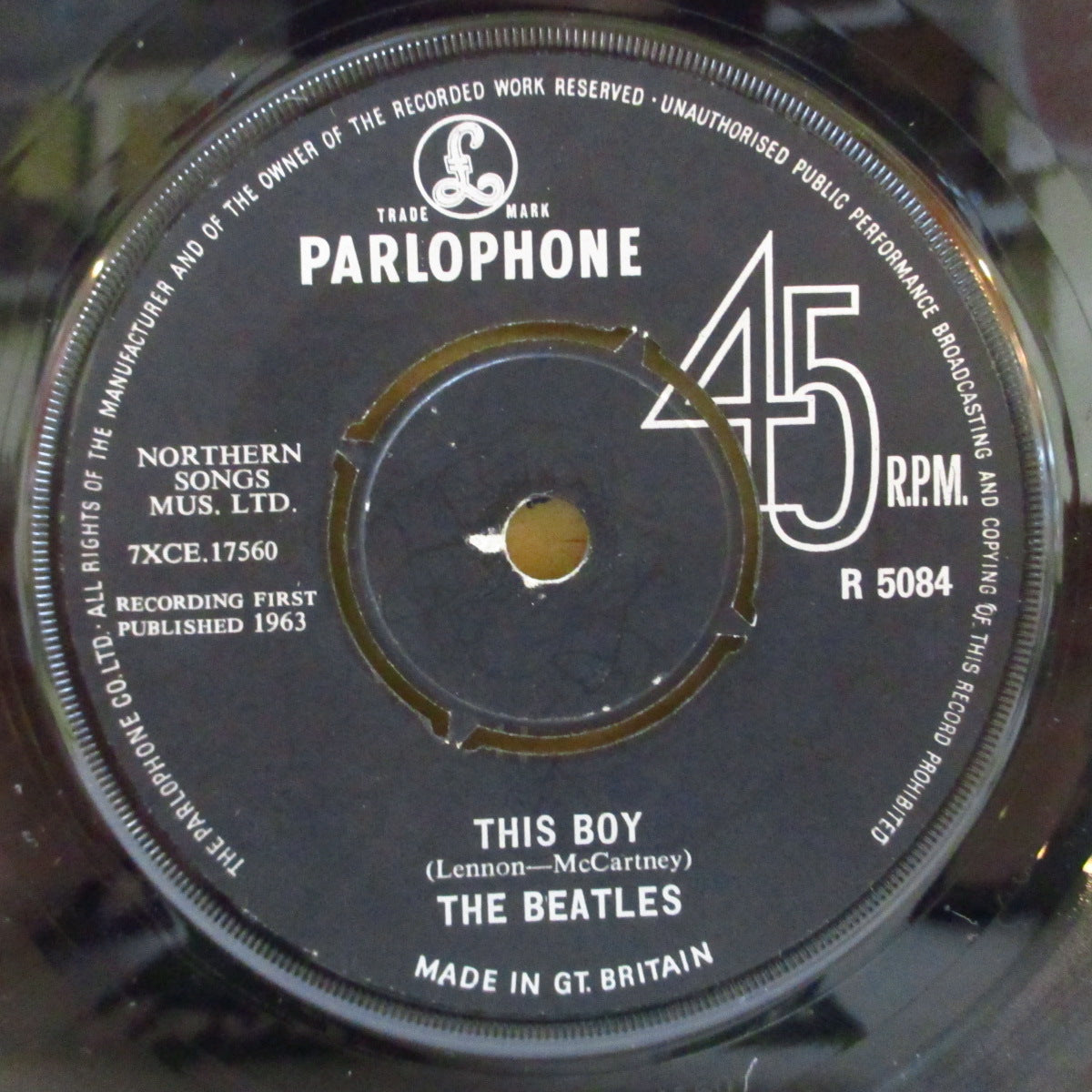 BEATLES (ビートルズ)  - I Want To Hold Your Hand (UK '63 オリジナル「NCB記載無しラウンドセンター」7インチ+カンパニースリーブ)