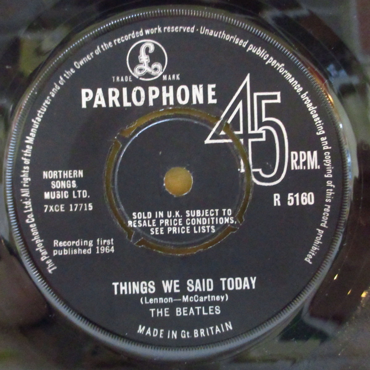 BEATLES (ビートルズ)  - A Hard Days Night (UK '64 オリジナル「プッシュアウト・センター」7インチ+カンパニースリーブ)