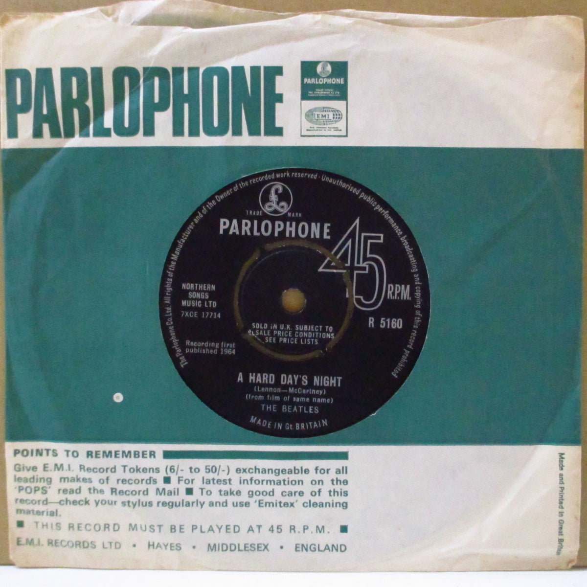BEATLES (ビートルズ) - A Hard Days Night (UK '64 オリジナル
