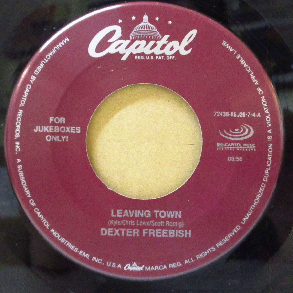 DEXTER FREEBISH (デクスター・フリービッシュ)  - Leaving Town (US '00 オリジナル「ジュークボックス」 7インチ)
