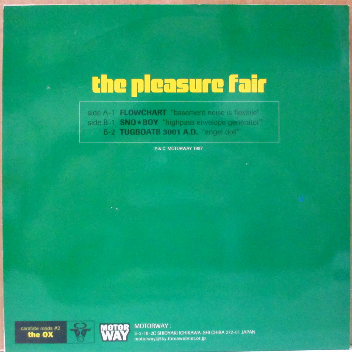 V.A. (90's US・インディロック/エレクトロ・コンピ)  - The Pleasure Fair - Carafate Roads #2: The Ox (Japan オリジナル 7インチ+光沢固紙ジャケ, インサート)