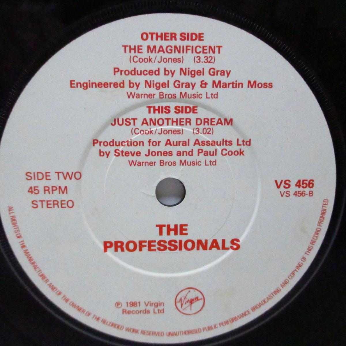 PROFESSIONALS, THE (ザ ・プロフェッショナルズ)  - The Magnificent (UK オリジナル 7"/光沢ソフト紙折り返しジャケ) '81年4th シングル！