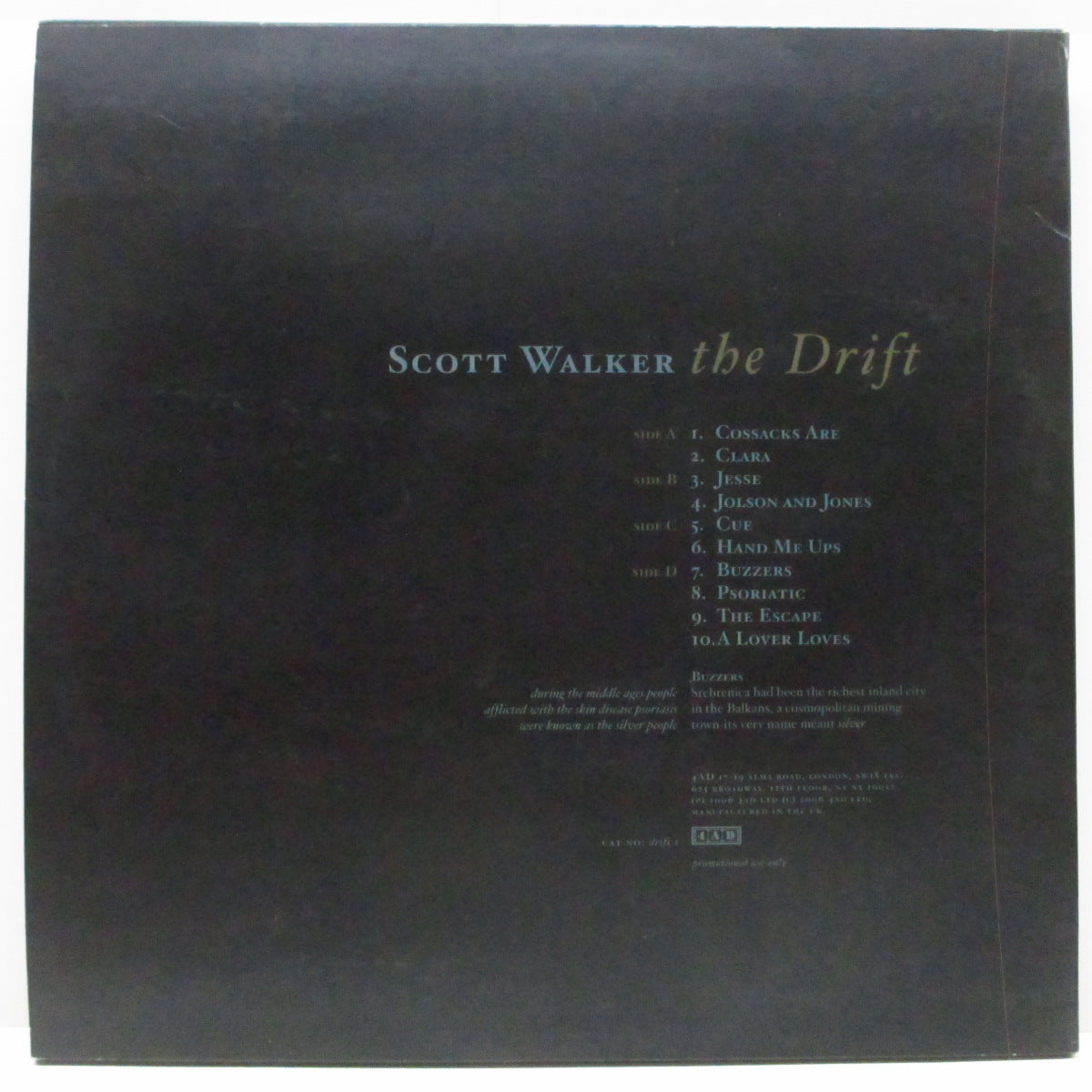 SCOTT WALKER (スコット・ウォーカー)  - The Drift (UK 500枚限定プロモ 2xLP+インナー、ブックレット/DRIFT 1)