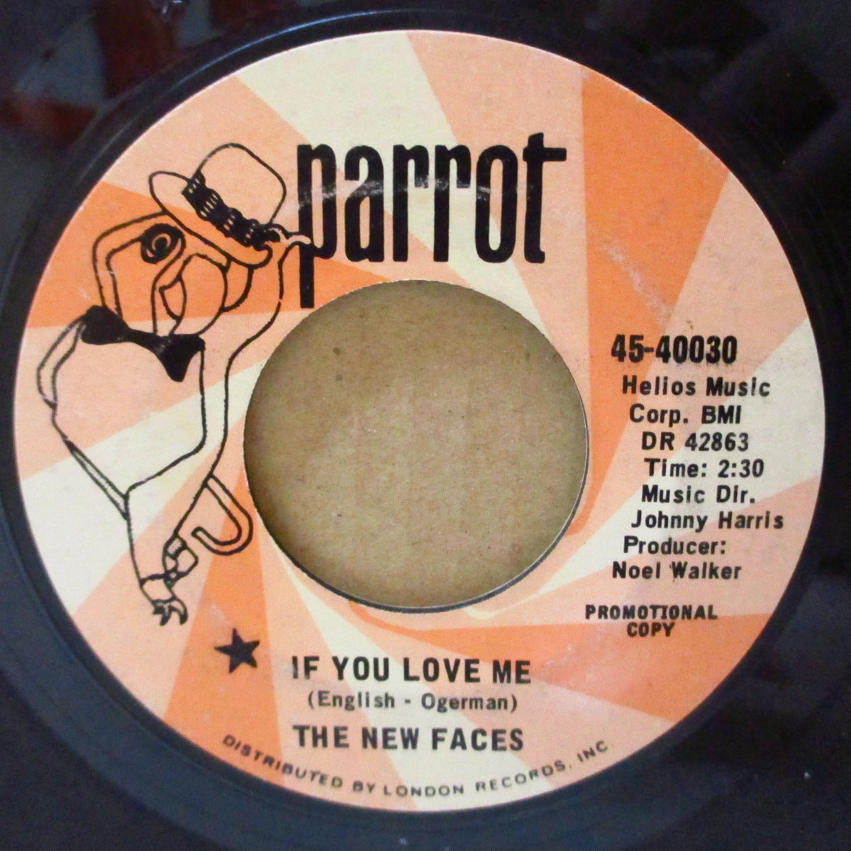 NEW FACES, THE (ザ・ニュー・フェイセズ)  - If You Love Me (US '68 プロモ・クレジット・ラベ 7インチ)サンシャインポップ、ソフト・サイケ調ノーザン・ポップ！
