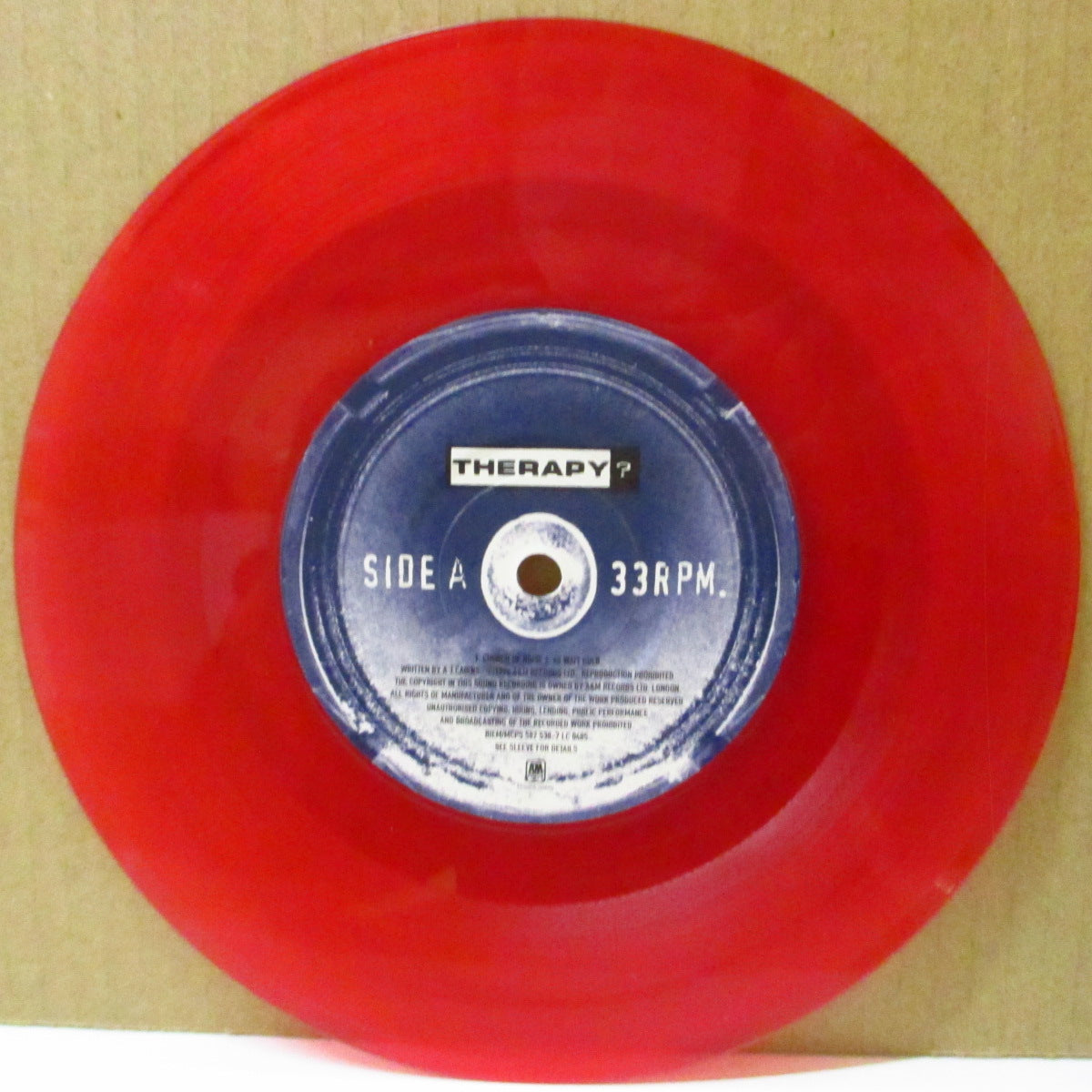 THERAPY? (セラピー？)  - Church Of Noise +2 (UK '98 限定33回転3曲入り「赤盤」 7インチ+レアステッカー付き光沢固紙ジャケ)