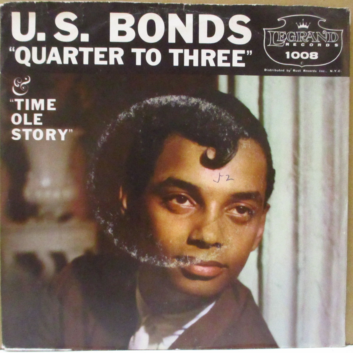 GARY U.S.BONDS (ゲイリーU.S.ボンド)  - Quarter To Three (US '63年再発「銀ラベ」7インチ＋ジャケ) B面ポップコーンも最高！