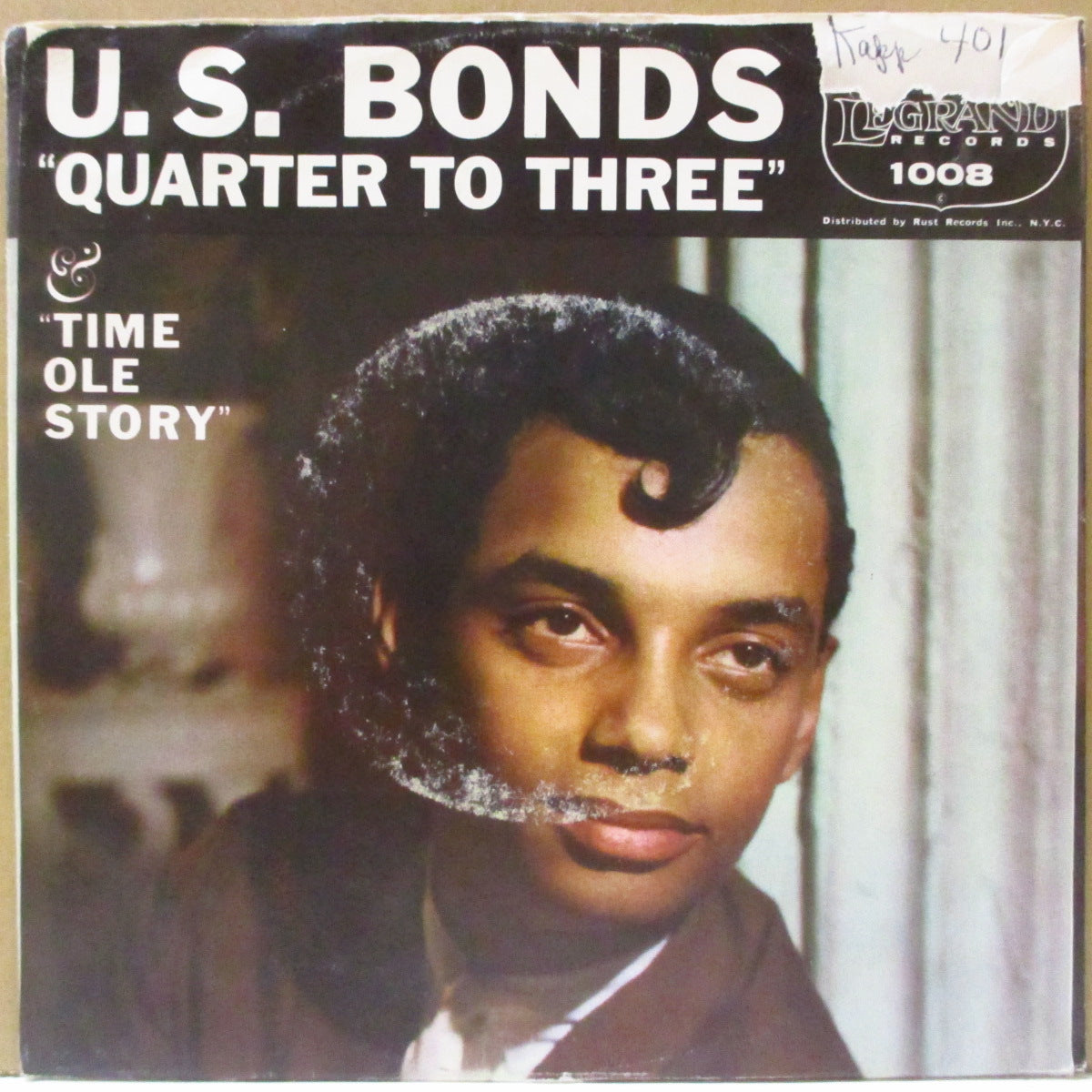 GARY U.S.BONDS (ゲイリーU.S.ボンド)  - Quarter To Three (US '63年再発「銀ラベ」7インチ＋ジャケ) B面ポップコーンも最高！