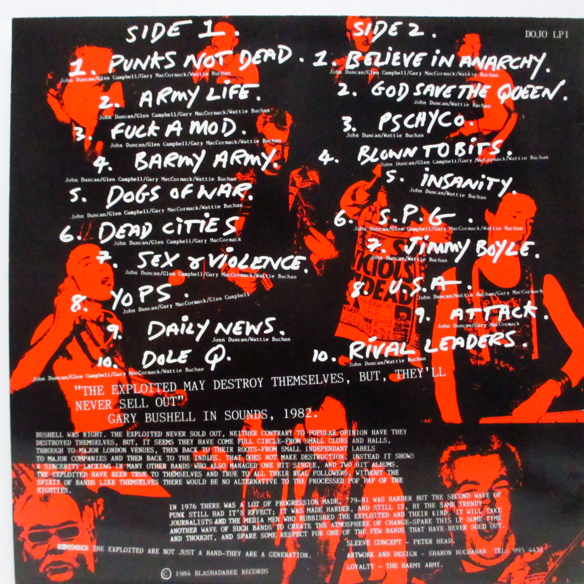 EXPLOITED, THE (ジ・エクスプロイテッド)  - Totally Exploited (UK オリジナル LP) 全20曲、初期ベスト！
