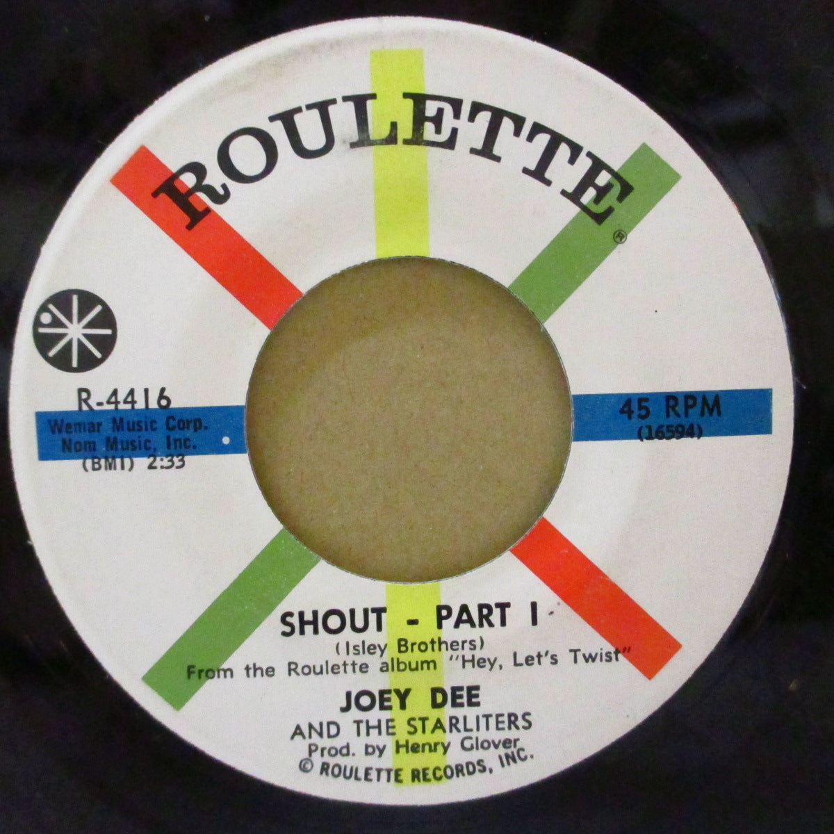 JOEY DEE & THE STARLITERS (ジョーイ・ディー ＆ ザ・スターライターズ)  - Shout (Part.1&2) (US オリジナル・ジャケ付き7インチ) 