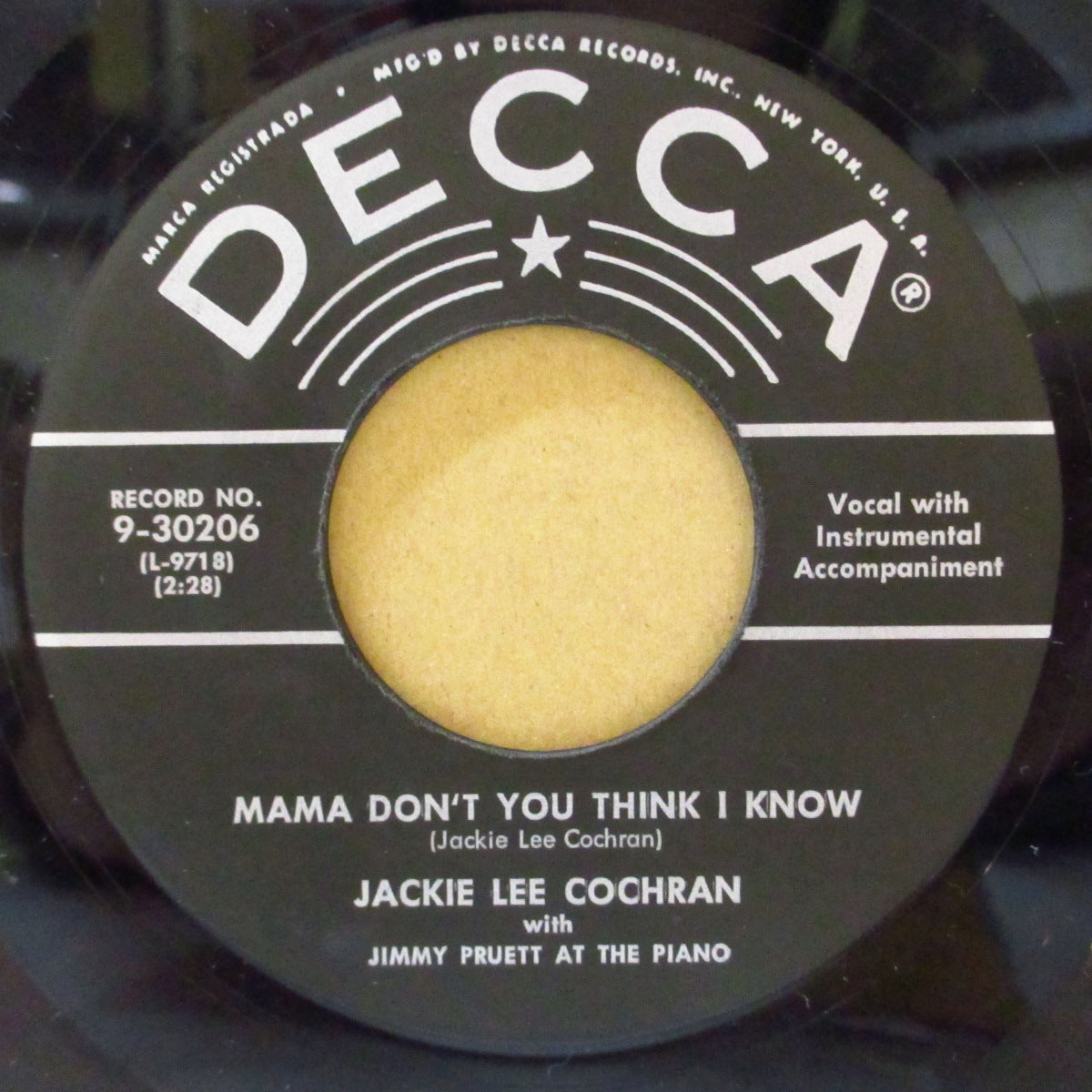 JACKIE LEE COCHRAN (ジャッキー・リー・コクラン)  - Ruby Pearl (US '70年代精巧リプロ 再発7インチ) ワイルド・ロカビリー！