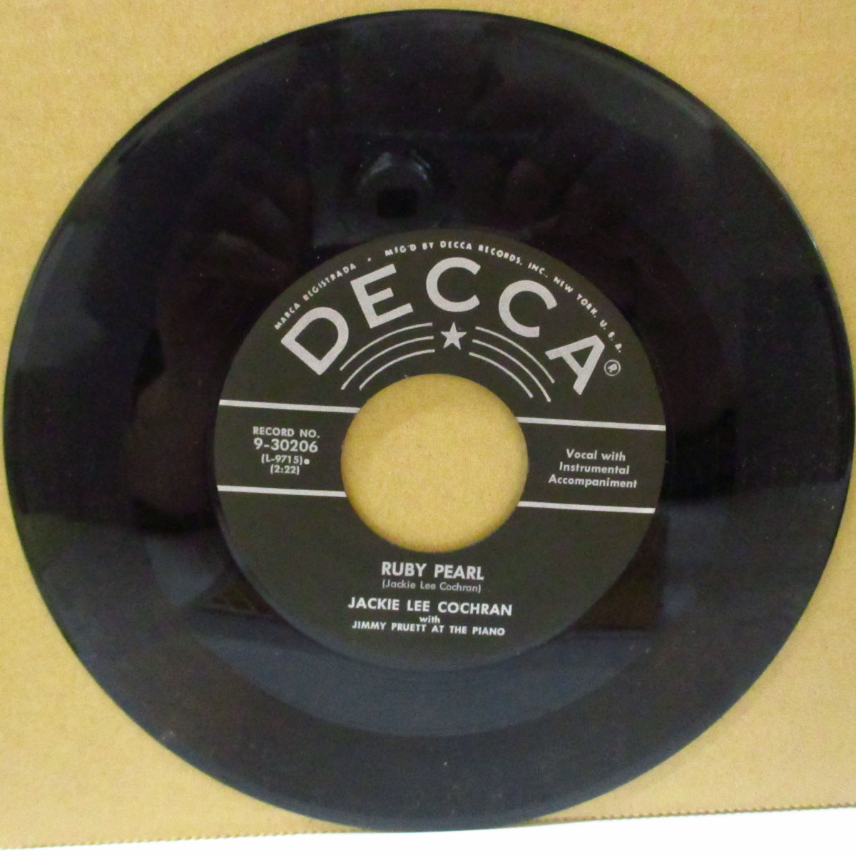 JACKIE LEE COCHRAN (ジャッキー・リー・コクラン)  - Ruby Pearl (US '70年代精巧リプロ 再発7インチ) ワイルド・ロカビリー！