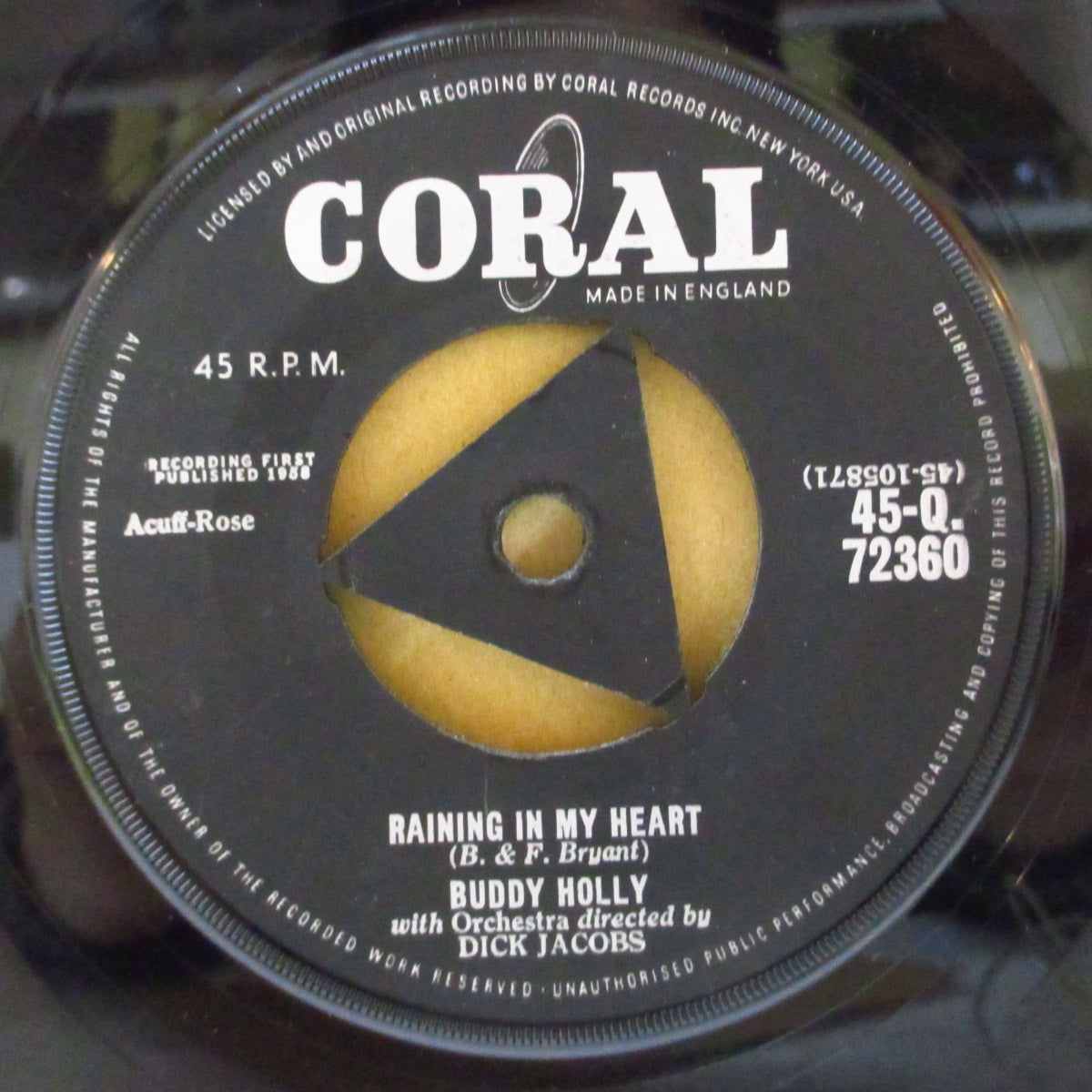 BUDDY HOLLY (バディ・ホリー)  - It Doesn't Matter Anymore (UK '59年「初回トライアングル・センター」オリジナル7インチ)