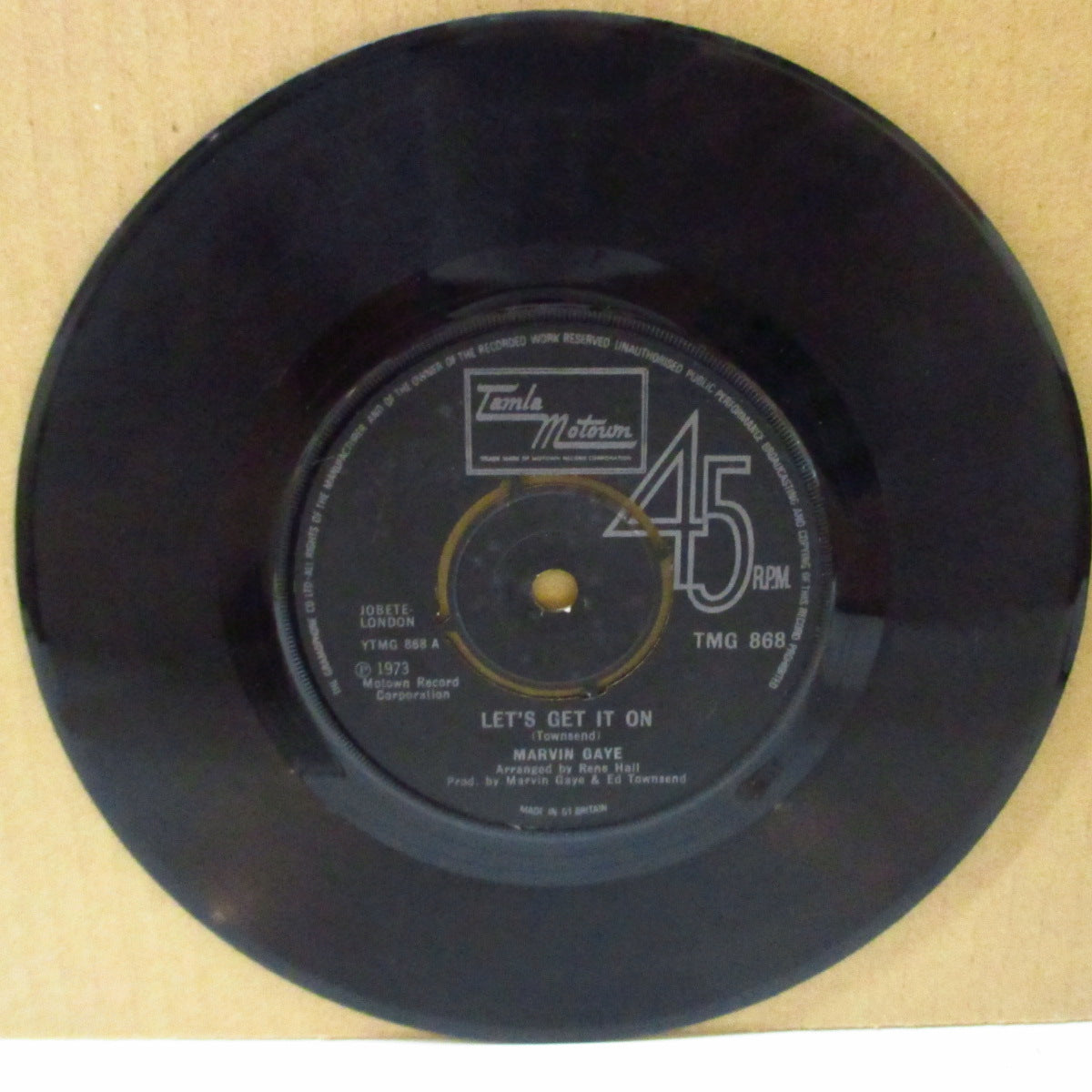 MARVIN GAYE (マーヴィン・ゲイ)  - Let's Get It On (UK '73 オリジナル「グラモフォン・リム、プッシュアウト・センター」7インチ) チャート１位の大ヒット名曲