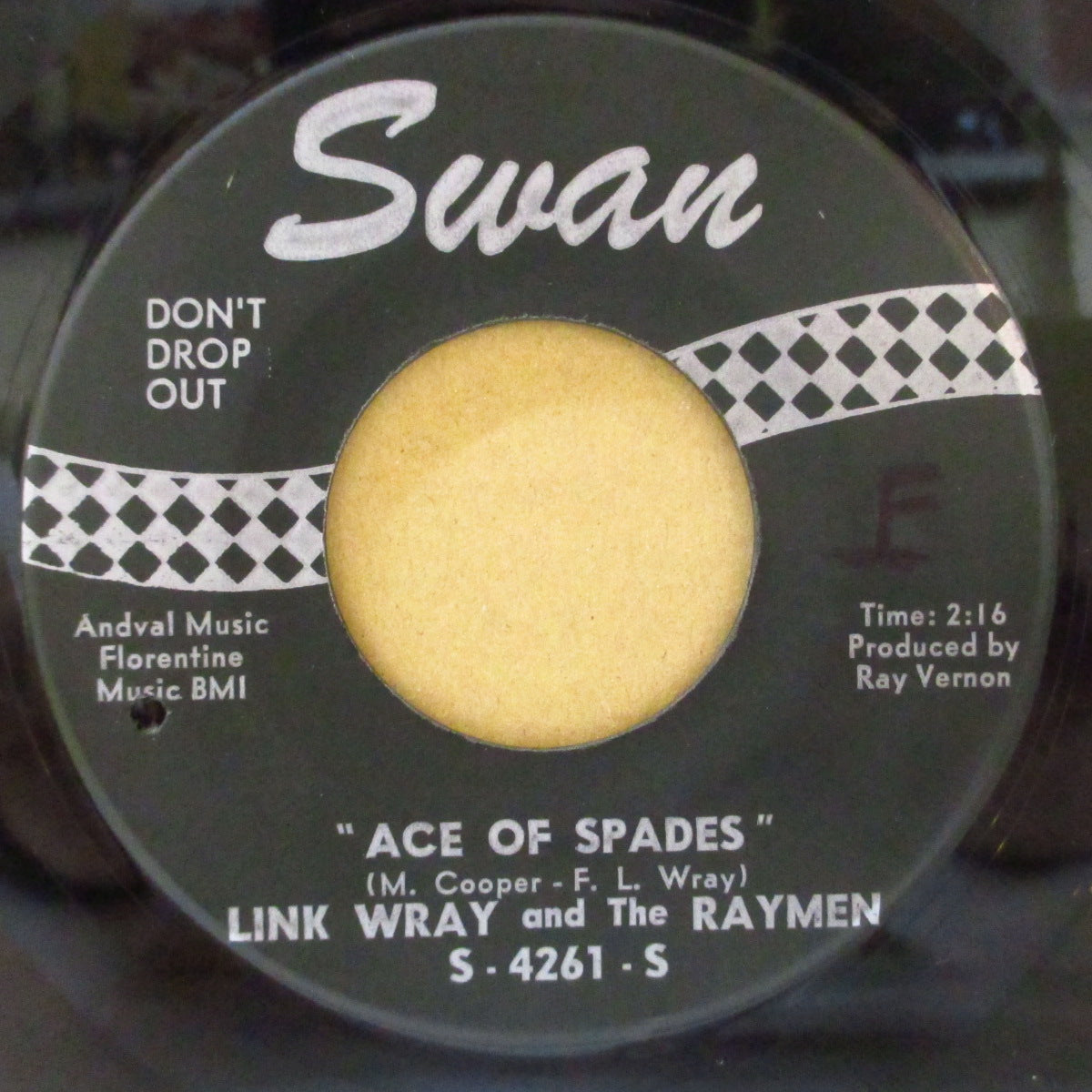 LINK WRAY & HIS RAYMEN (リンク・レイ)  - Ace Of Spades / Hidden Charms (US オリジナル 7インチ) 爆裂ロッキン・インスト'66年バージョン！