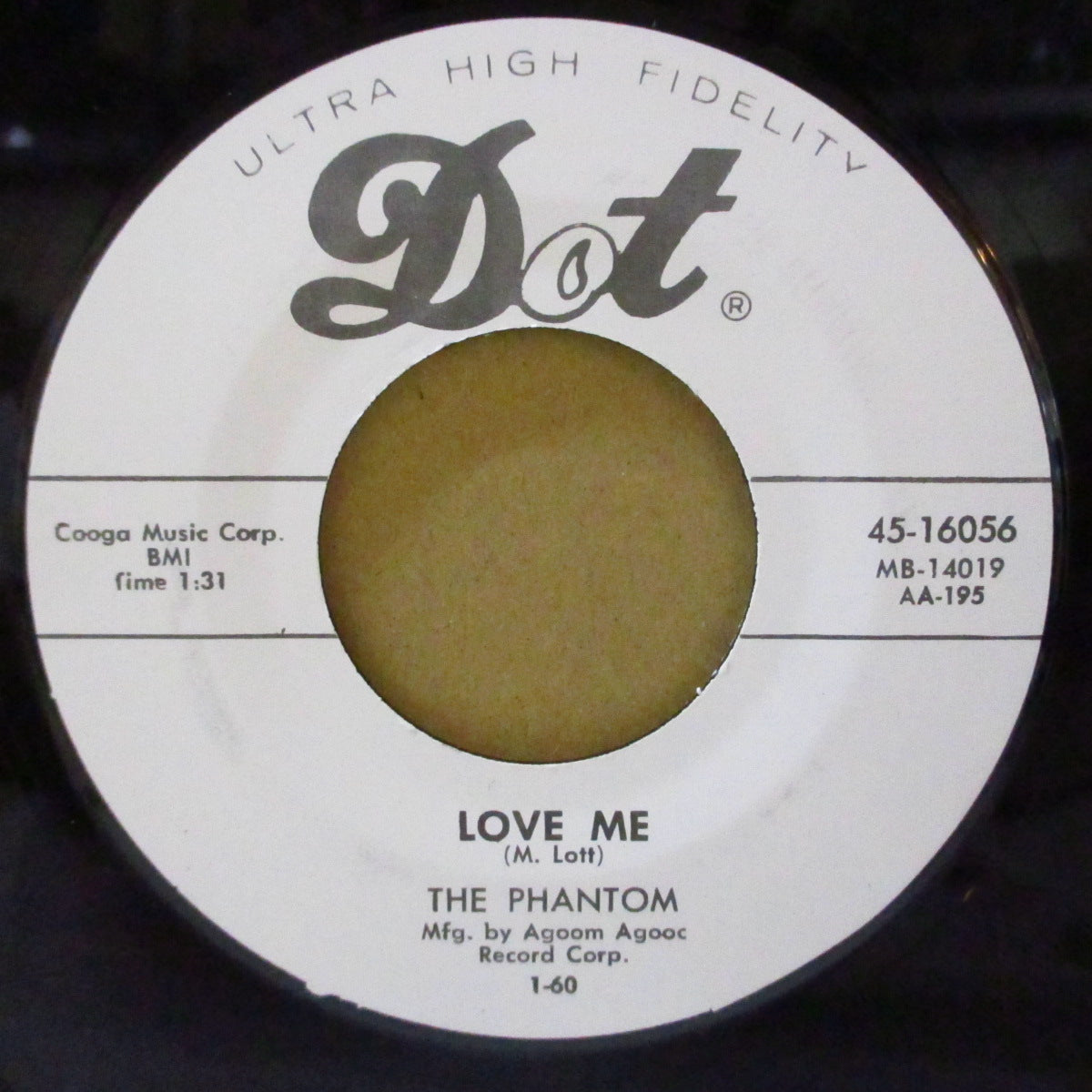 PHANTOM, THE (Jerry Lott) (ザ・ファントム = ジェリー・ロット)  - Love Me (US 90's 限定リプロ再発「ジャケ付き黒盤」7インチ) クランプスのカヴァ原曲怪ロカビリー！