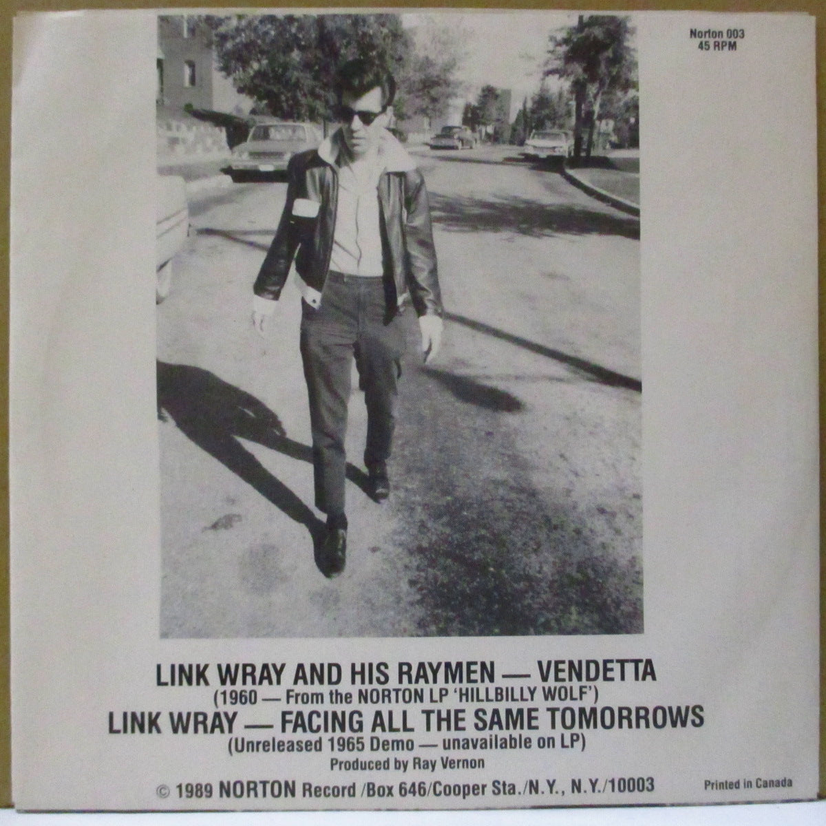LINK WRAY & HIS RAYMEN (リンク・レイ)  - Vendetta (US オリジナル 7インチ) '60年録音、未発表インスト