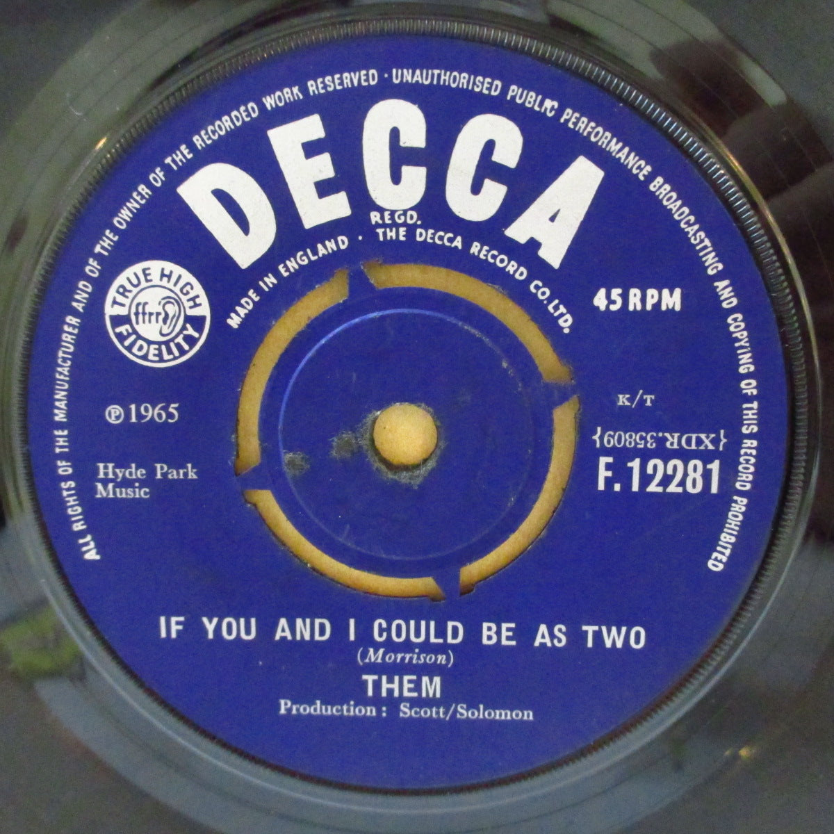 THEM (ゼム)  - Mystic Eyes (UK '65 オリジナル 7インチ+カンパニースリーブ)