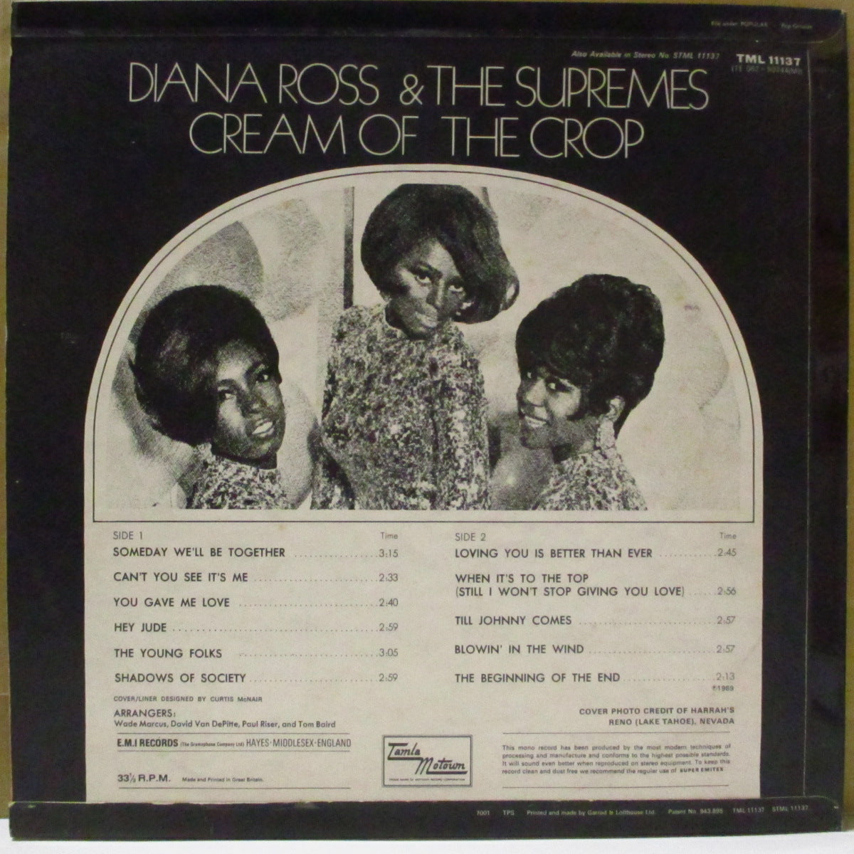 SUPREMES (DIANA ROSS AND THE) (ダイアナ・ロス＆ザ・スプリームス)  - Cream Of The Crop (UK '70 オリジナル・モノラル LP/表面コーティング3面折り返しジャケ)ダイアナ・ロス在籍最後作